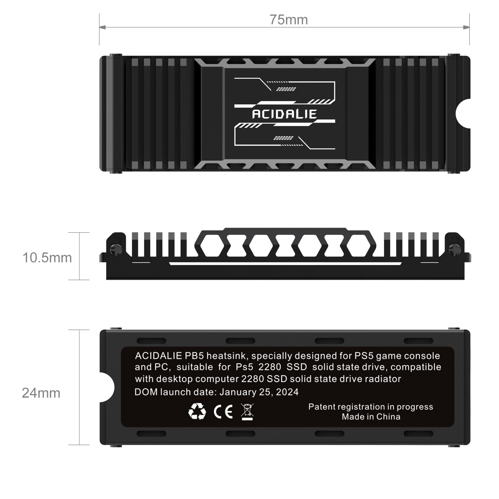 High-Performance M.2 SSD Heatsink 2280 - Gold Cooling Solution for PS5, PS5 Pro, PS5 Slim & PC Gaming | Enhance Speed & Prevent Overheating for Next-Gen Consoles & Desktop Computers