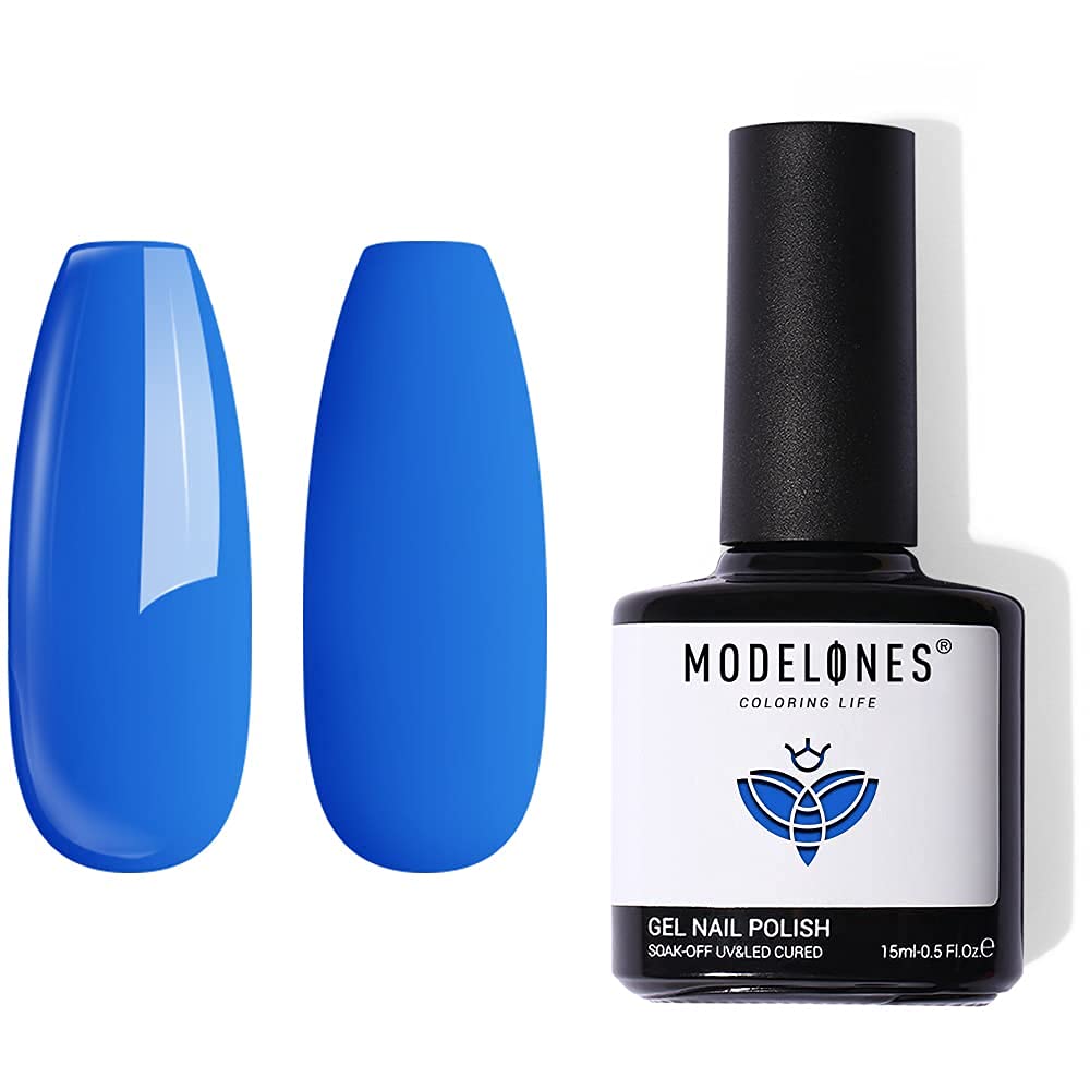 Modelones 3Pcs Nail Primer & Dehydrator Kit with Sapphire Blue Gel Polish - Professional Nail Prep for Acrylic & Gel Extensions, Manicures & Pedicures