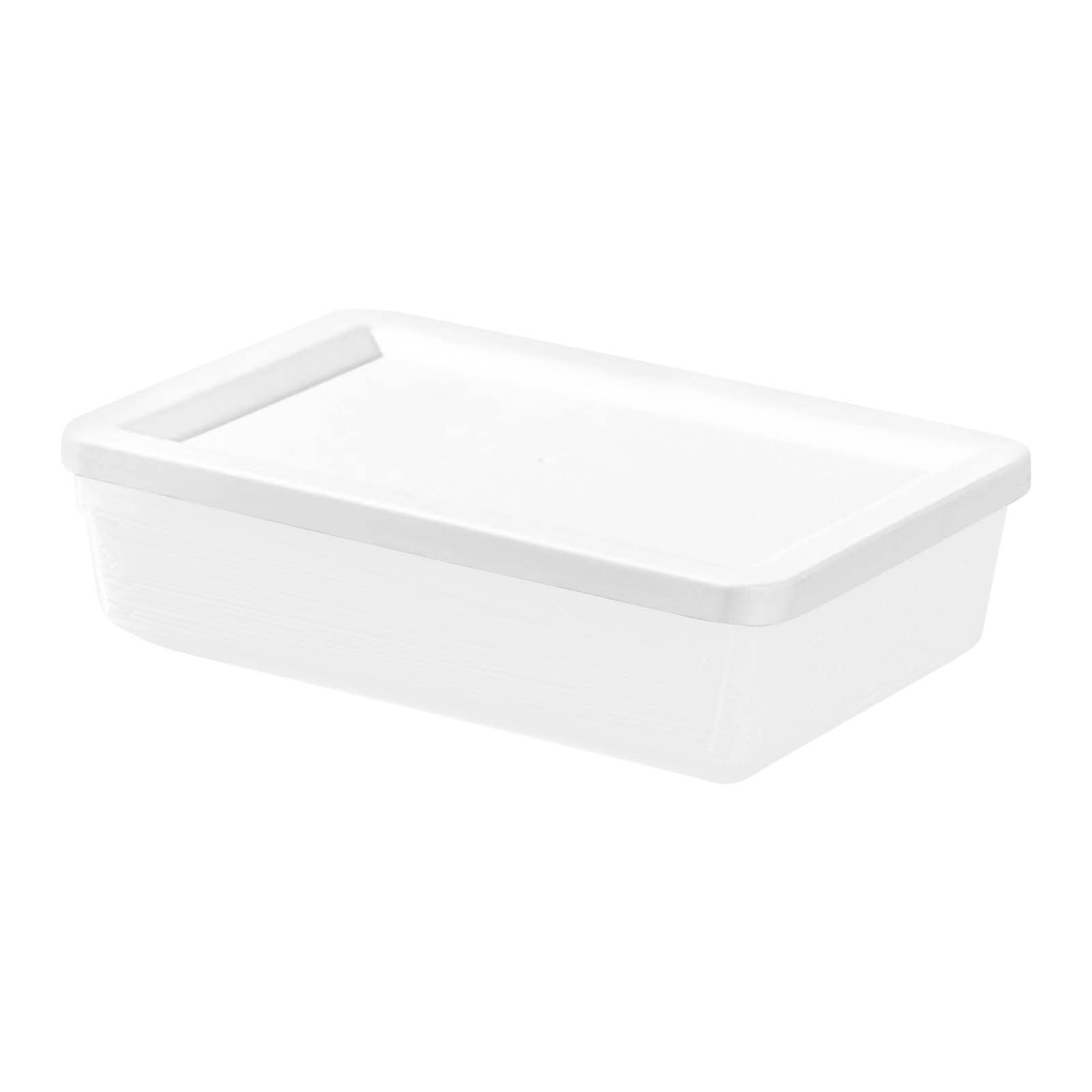 VDDOPG Refrigerator Storage Containers for Vegetables, Fruits & Cereals - Airtight Food Freezer Bins with Lids, BPA-Free Plastic Kitchen Organizer (Square, White) - Perfect for Meal Prep, Leftovers & Pantry Organization