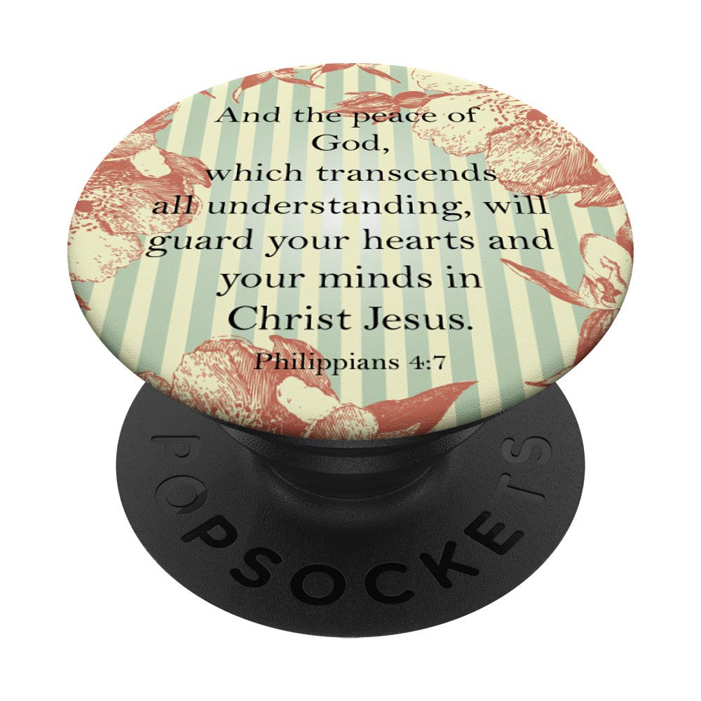 Bible Verse PopSockets Grip - Philippians 4:7 'Peace of God' Phone Stand for iPhone & Android - Perfect for Daily Devotion & Christian Gifts