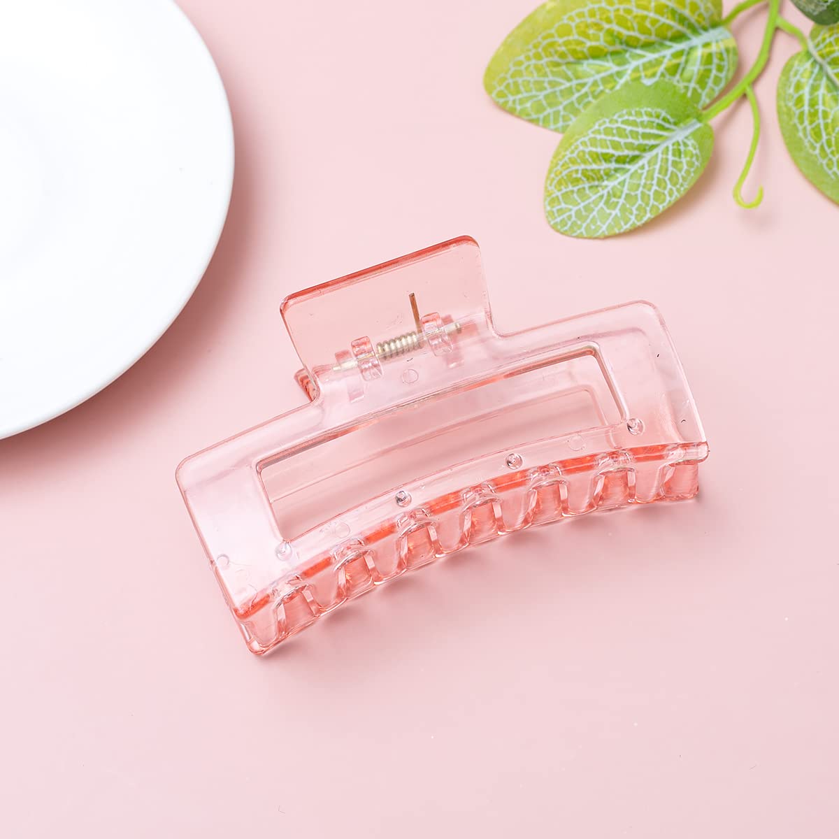 BellaStella Korean Style Large Hair Claw Clips - 6 Pack Strong Hold Glossy Hair Clips for Women & Girls - Perfect for Ponytails, Buns & Updos - Hair Accessories for Everyday, Work & Special Occasions