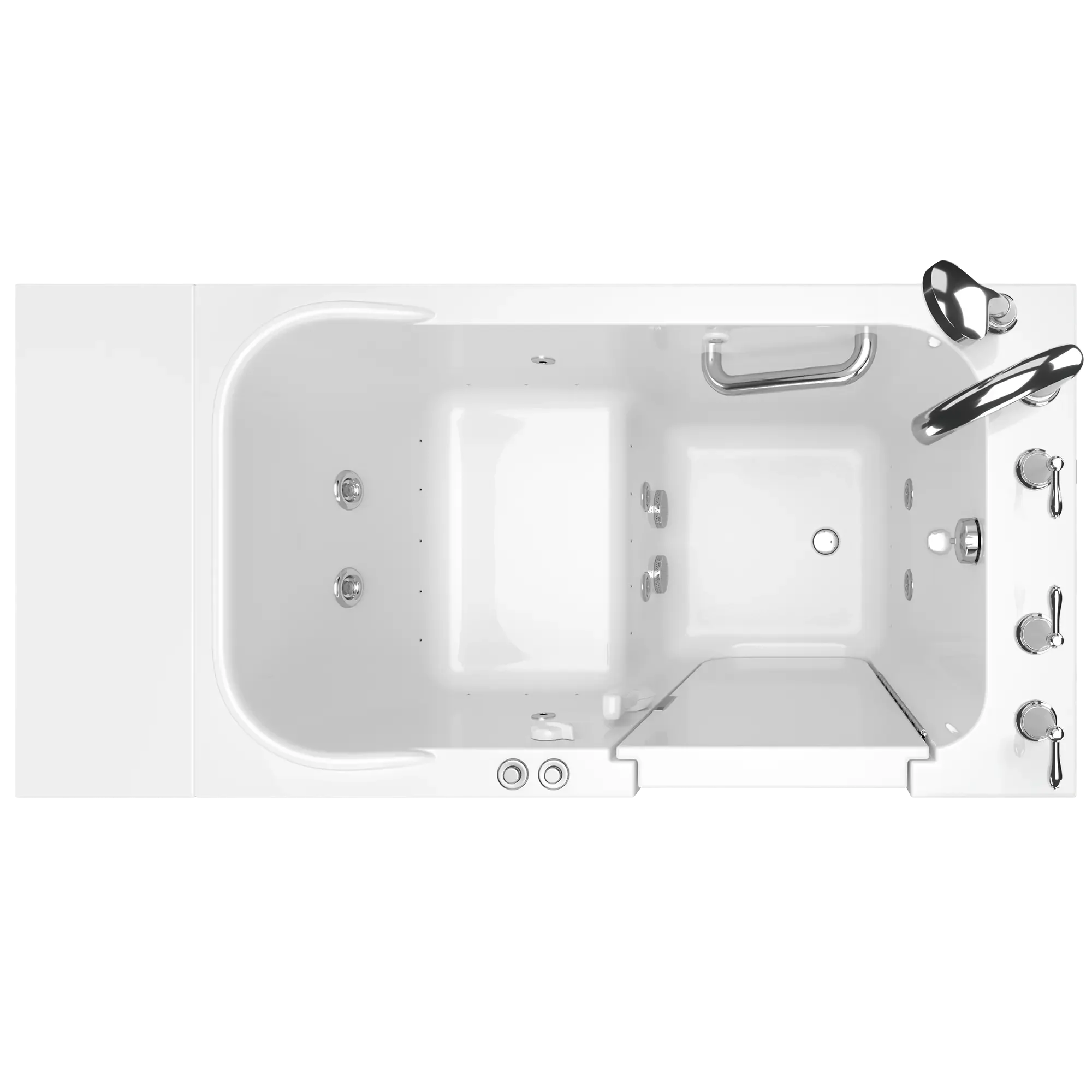 28x48 Inch Gelcoat Walk-In Bathtub with Air Spa & Whirlpool System - Right Hand Door & Drain - Ideal for Elderly & Mobility Needs - Perfect for Home Bathroom Safety & Relaxation