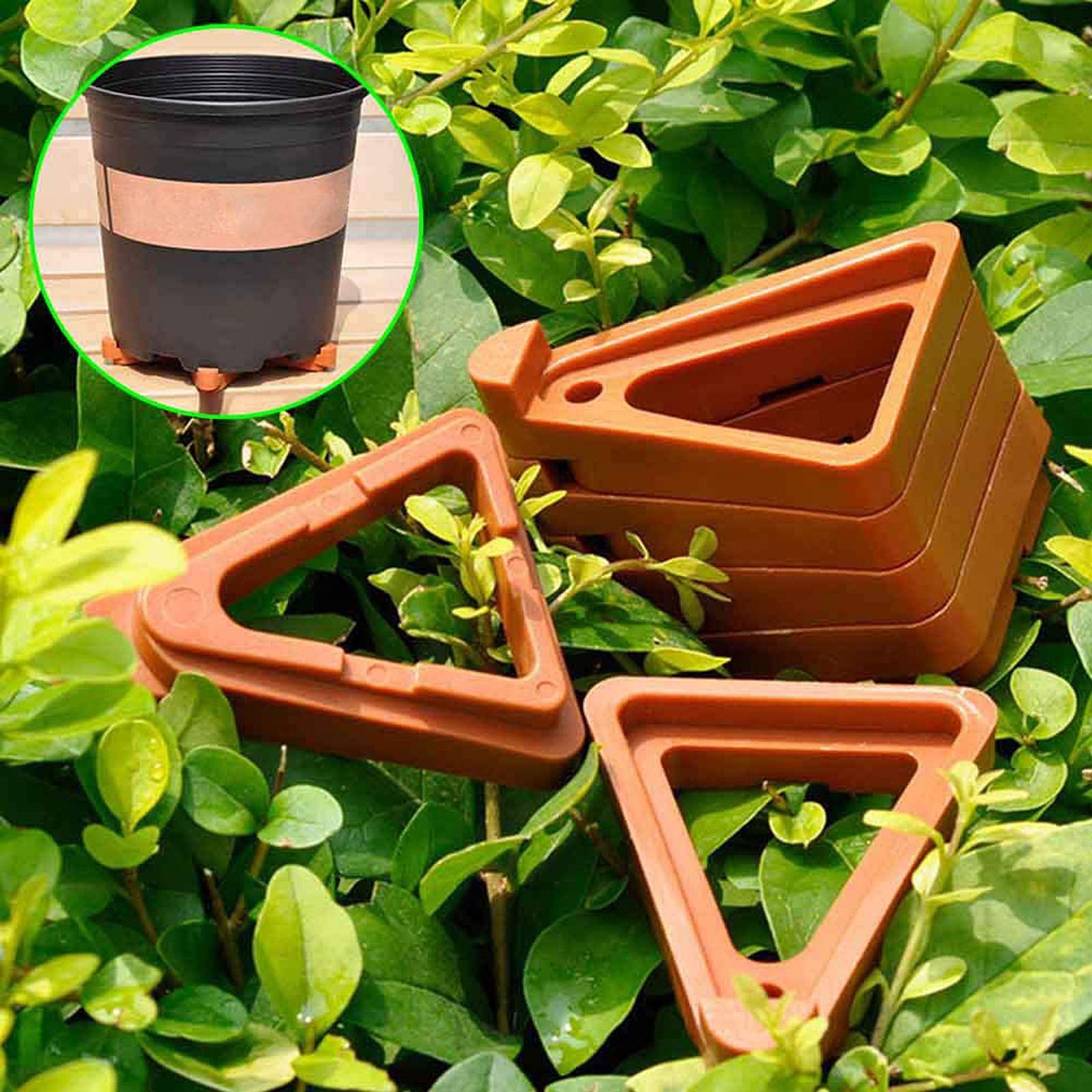 24 Pack Invisible Flower Pot Risers - Plant Pot Feet & Lifters for Small to Large Indoor/Outdoor Planters - Durable Potted Plant Stand for Better Drainage & Airflow - Perfect for Decks, Patios, and Garden Spaces