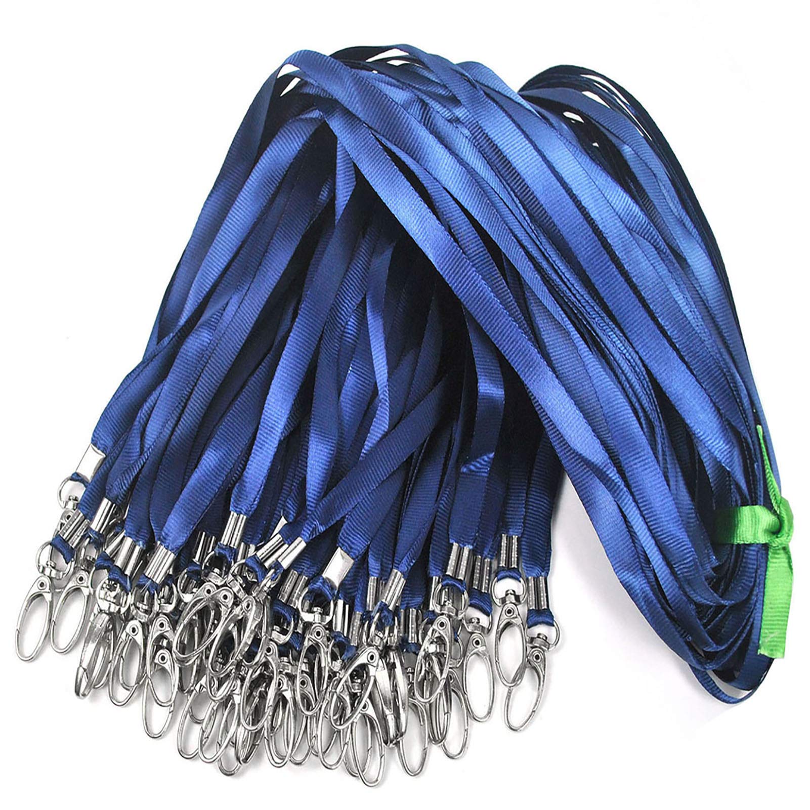 Navy Blue Nylon Lanyards 50Pcs with Swivel Hooks - for ID Badges & Keys