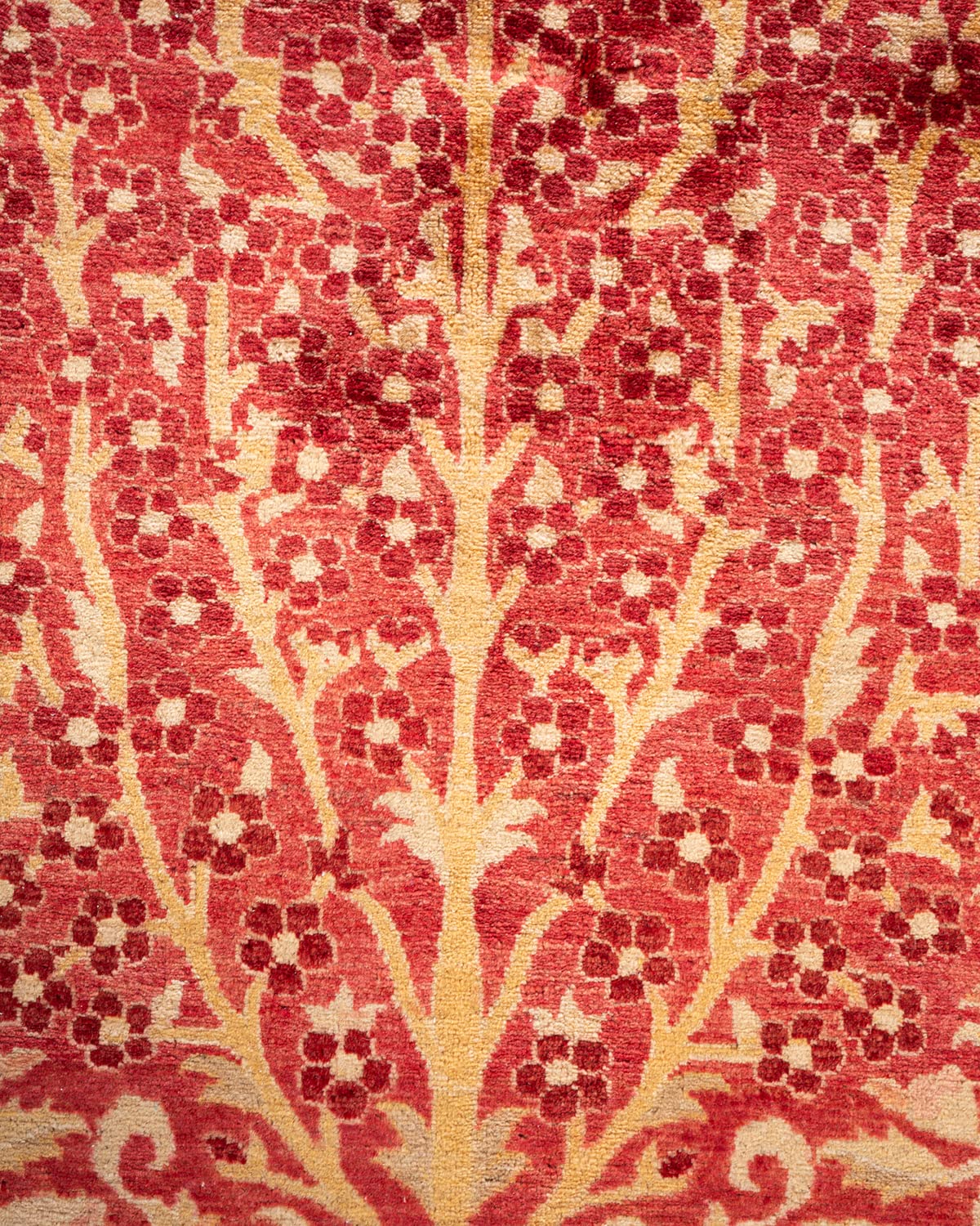 Handmade Wool Oriental Mogul Orange 6x9 Area Rug - Traditional Hand-Knotted One-of-a-Kind Solo Rugs for Living Room, Bedroom & Home Decor
