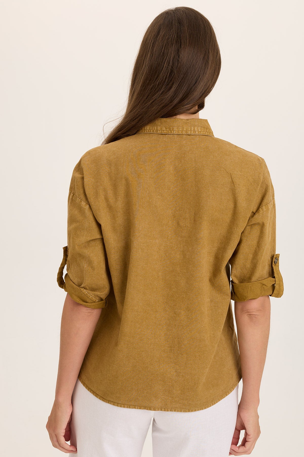 Carrie Linen 3/4 Sleeve Button Up Shirt for Women - Casual Office Wear & Summer Outfits