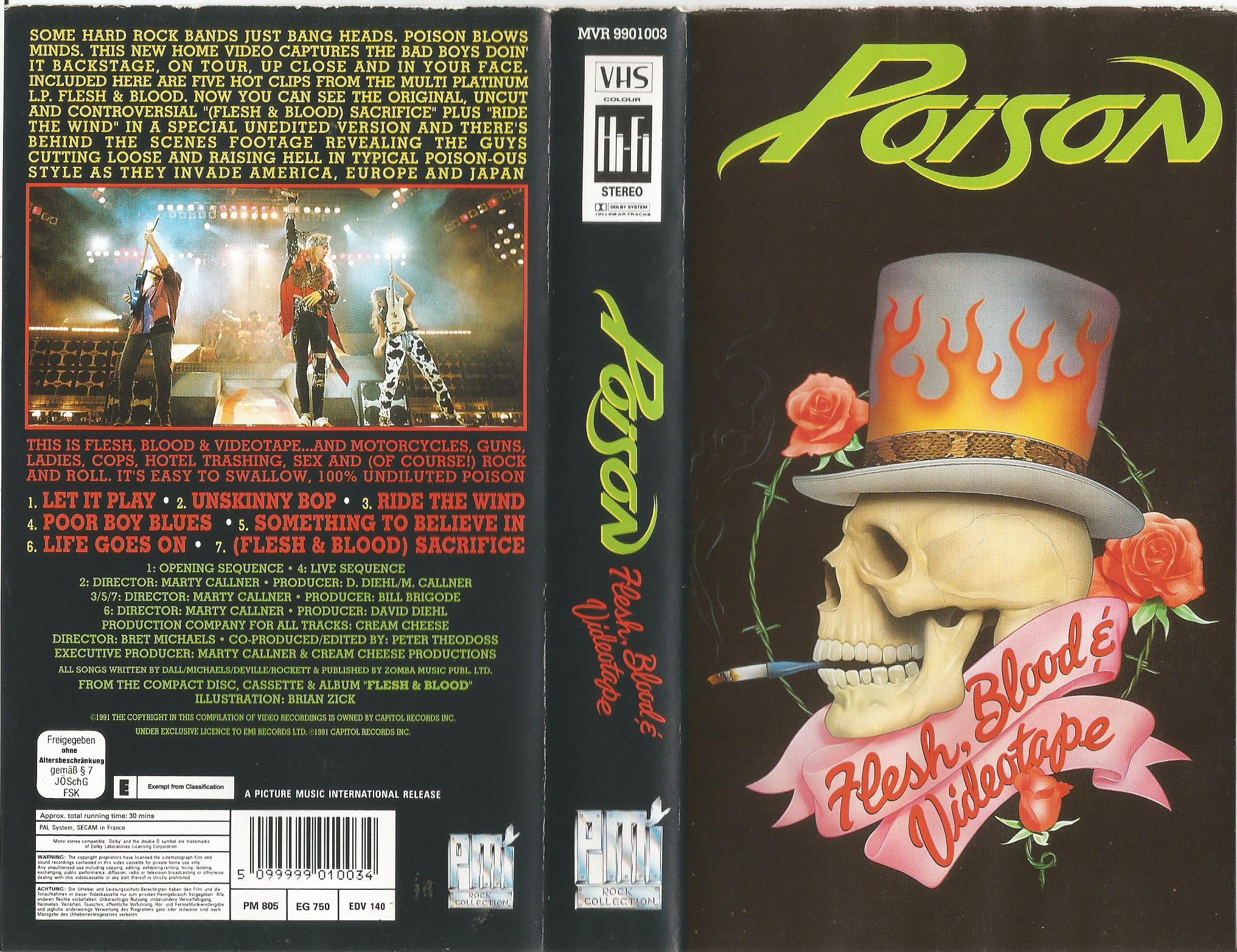 Poison - Flesh, Blood And Videotape | Official Album | Rock Music CD | Perfect for Parties, Gyms & Road Trips