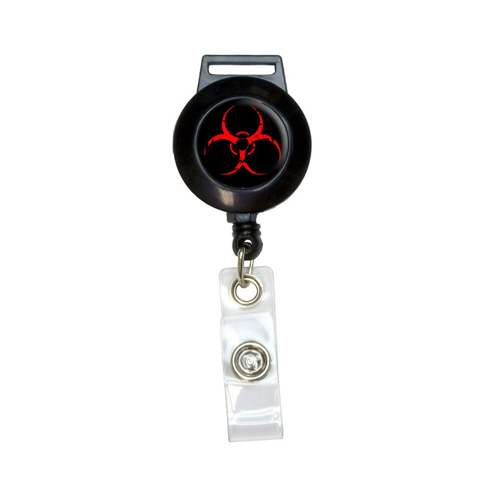 Zombie Outbreak Response Vehicle Biohazard Red Lanyard - Retractable Badge Reel with ID Card Holder for Security, Events & Cosplay | First Responder Accessories