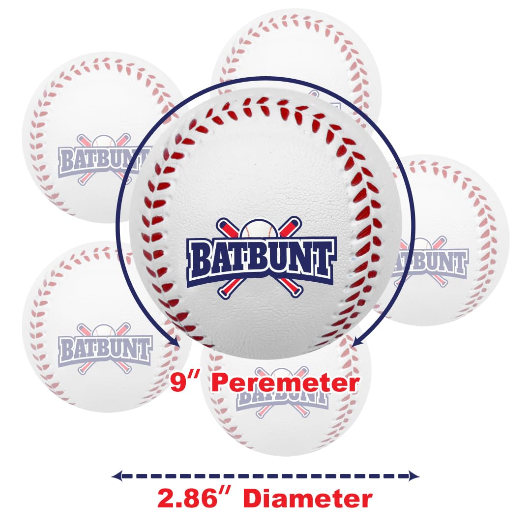 12 Pack Soft Foam Baseballs for Training & Practice - Safe T-Balls for Kids & Beginners - Perfect for Backyard, Batting Cages & Youth Leagues (White)