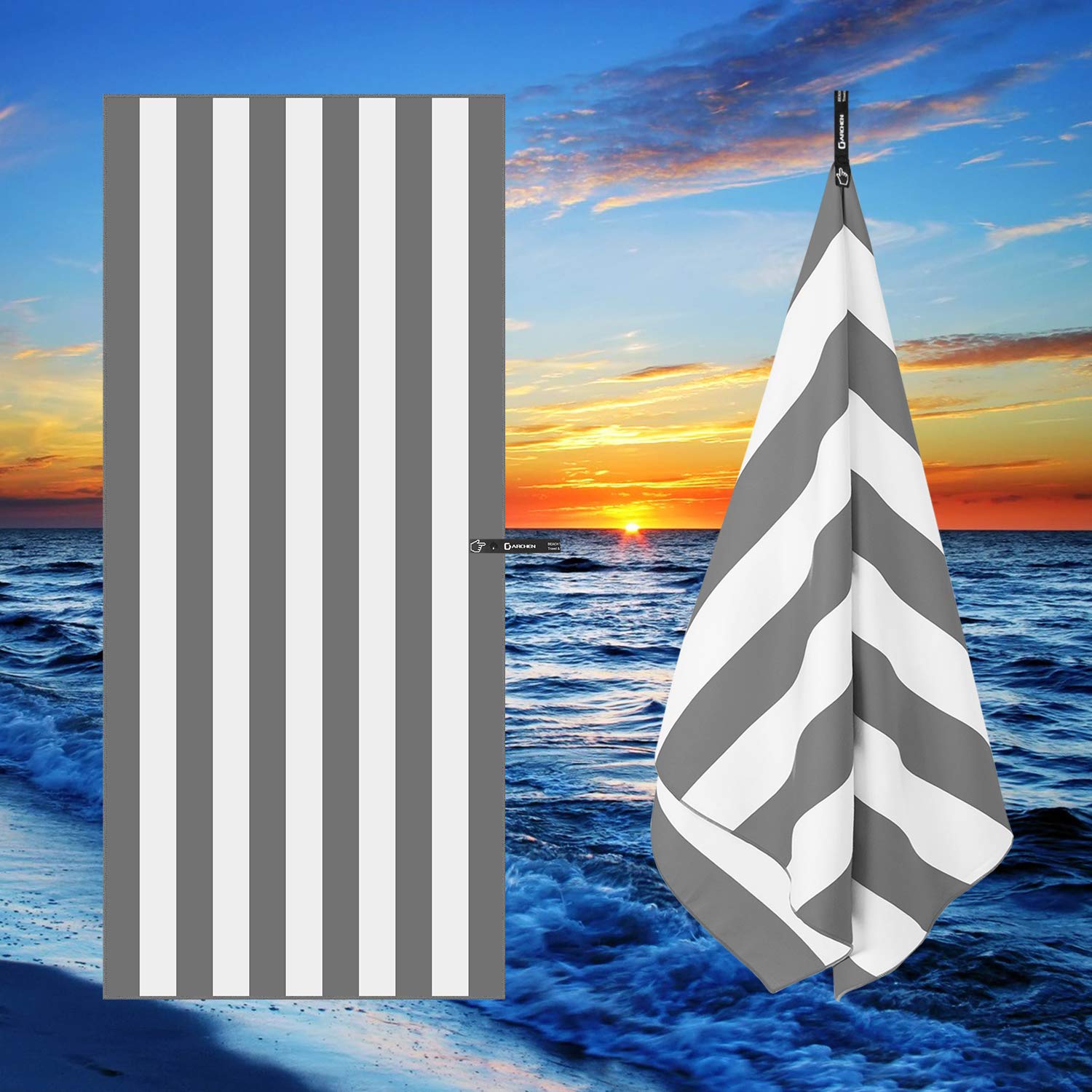 **DARCHEN Oversized Quick-Dry Microfiber Beach Towel [1 or 4 Pack] – Extra Large (70x35) & Large (63x32) – Sand-Free, Lightweight & Compact for Travel, Pool, Beach – Perfect for Adults & Kids**    *(Use Case: Ideal for beach trips, swimming pools, picnics, yoga, gym workouts, and outdoor adventures.)*