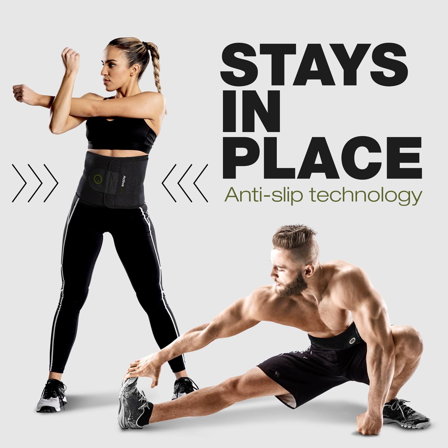 ActiveGear Premium Adjustable Waist Trimmer Belt for Men & Women - Sweat-Enhancing Slimming Wrap for Stomach & Core Workouts - Ideal for Gym, Running & Weight Loss Training