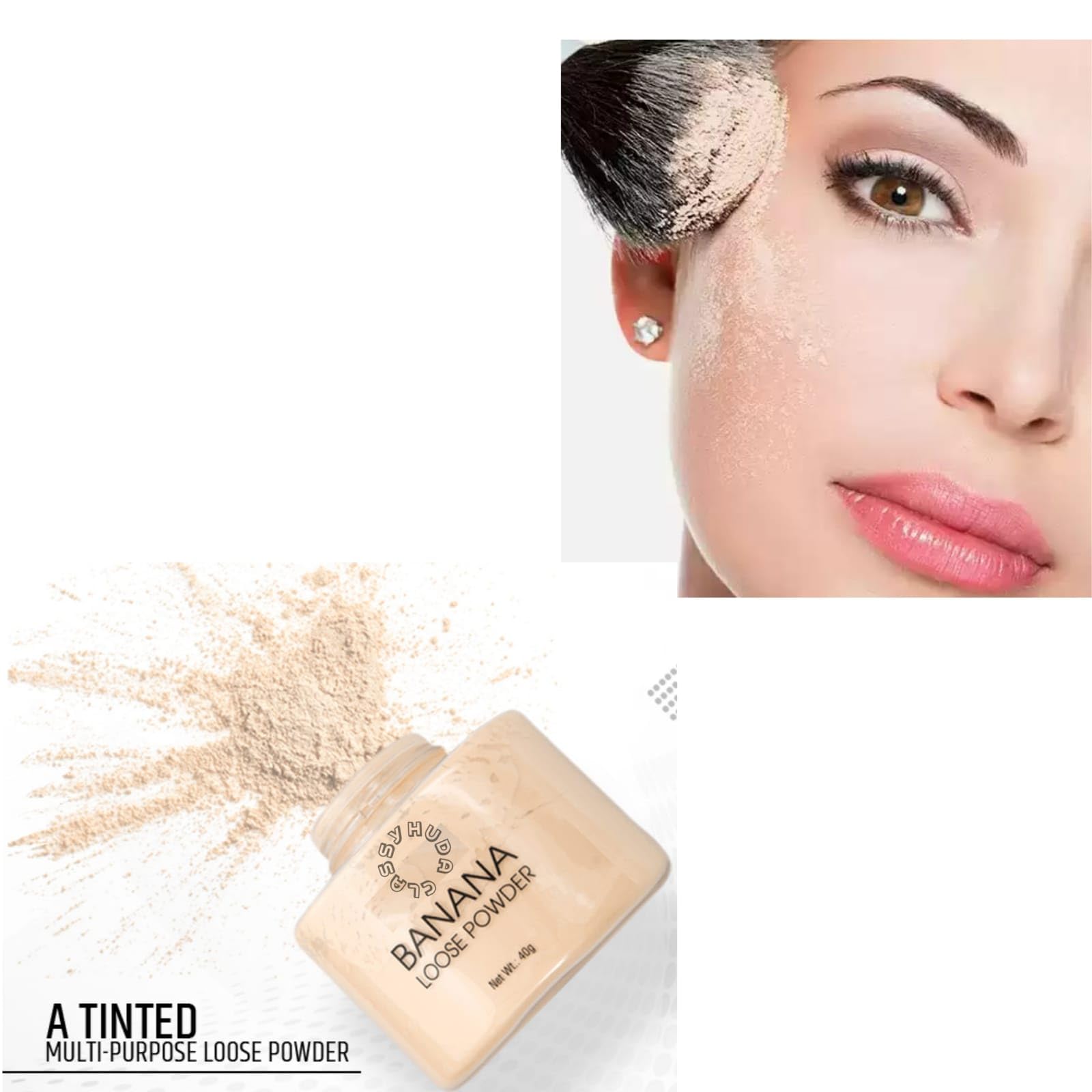 Huda Beauty Loose Baking Powder - Banana Setting Powder for Medium to Dark Skin Tones, 32g | Long-lasting Oil Control & Shine Reduction | Perfect for Contouring, Baking & Everyday Makeup Finish