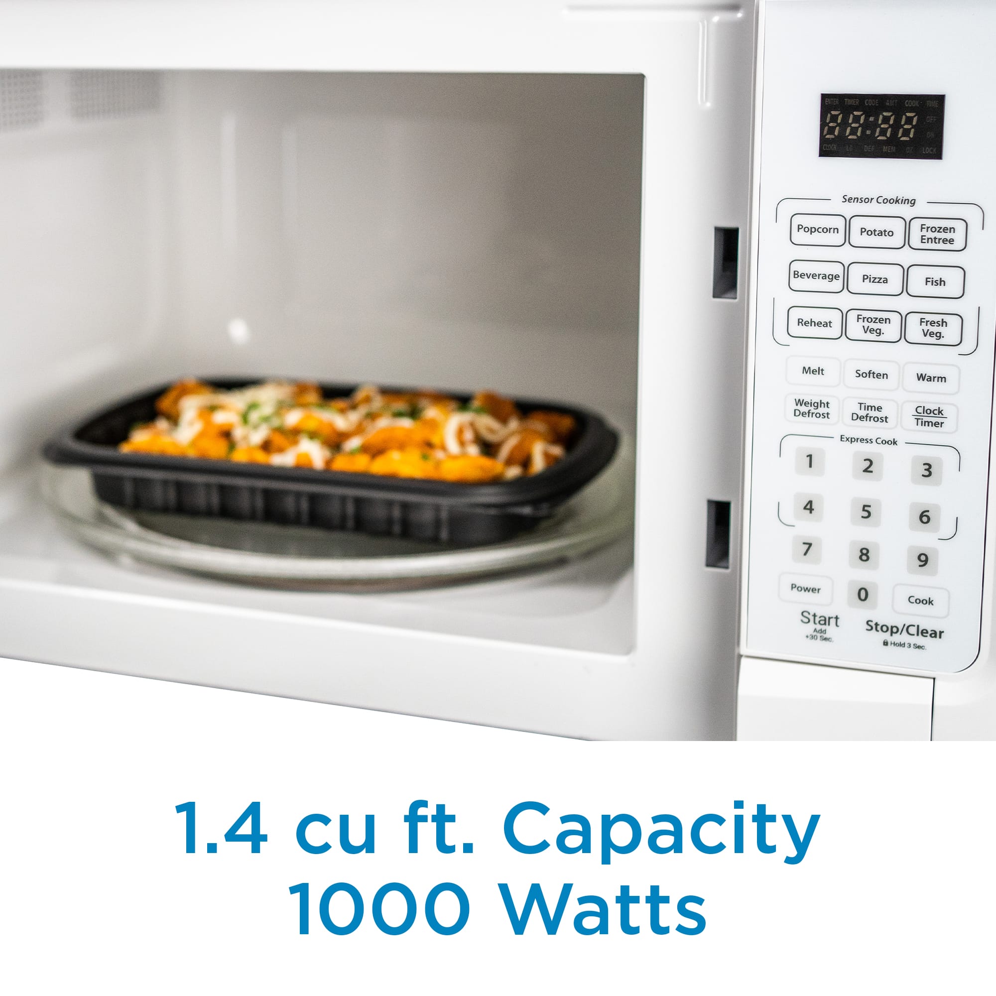 Danby DDMW01440WG1 1.4 cu ft White Compact Microwave Oven with Sensor Cooking - Perfect for Small Kitchens, Dorms & Office Spaces