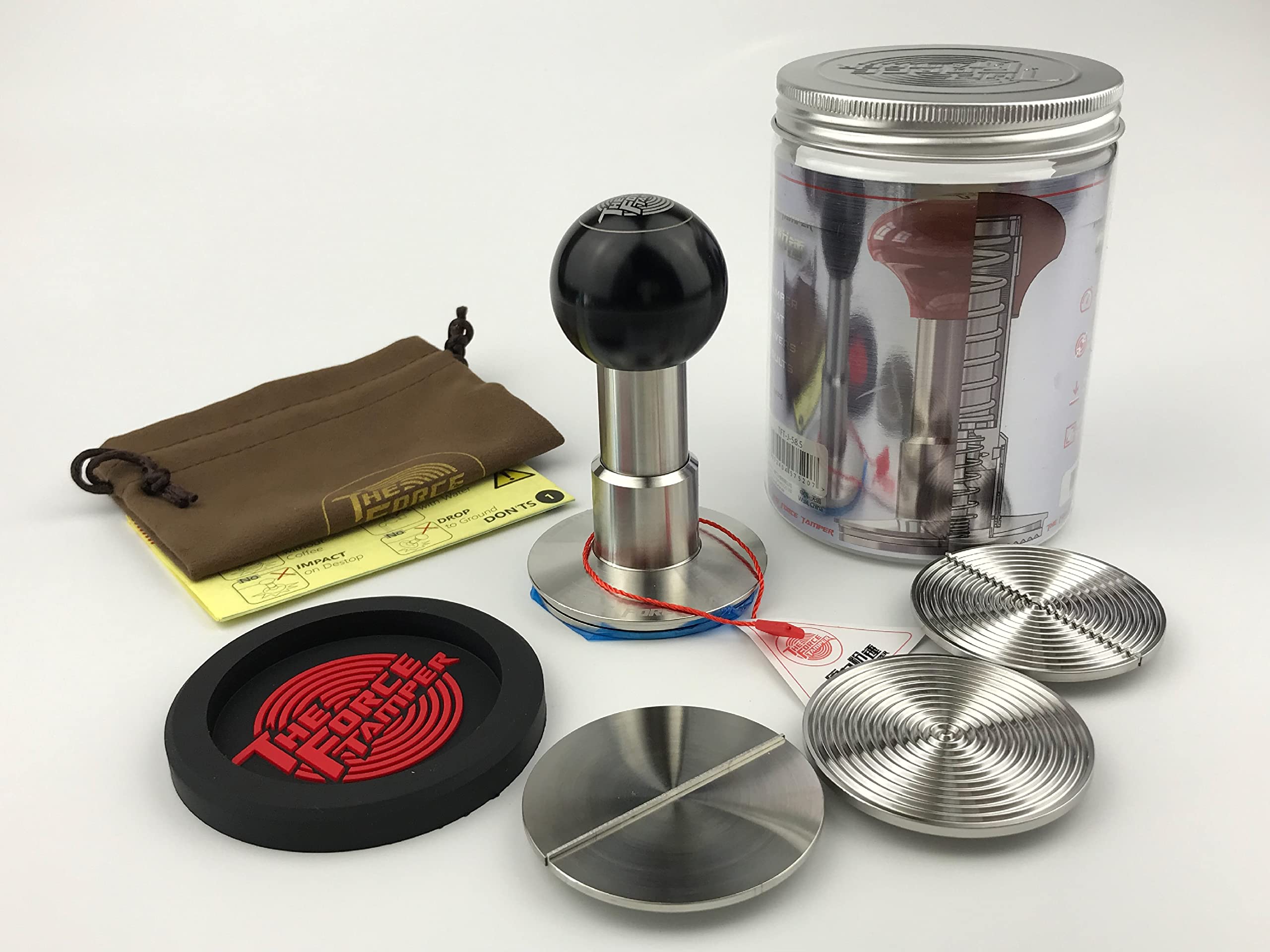 Premium Automatic Coffee Tamper with Adjustable Pressure & Auto-Leveling - 53mm The Force Tamper for Espresso - Perfect for Baristas & Home Brewing (Ball Base) - Ideal for Specialty Coffee Shops & Home Espresso Stations