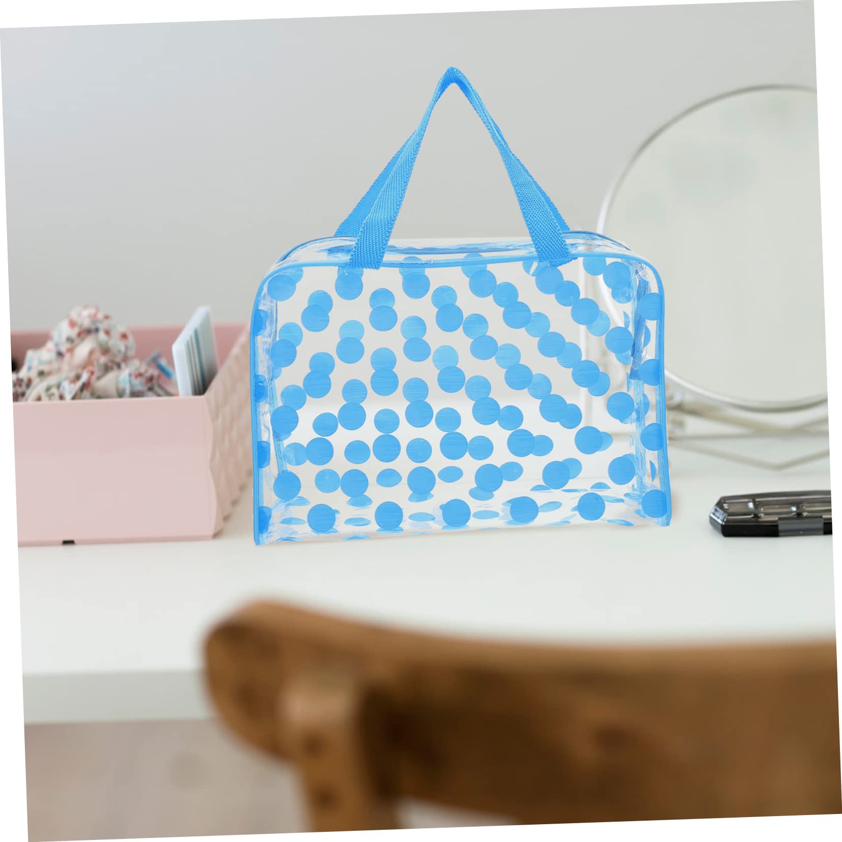 Beatifufu Large Nylon PVC Toiletry Bag - Waterproof Travel Cosmetic Organizer with Zipper Closure - Perfect for Women's Makeup, Shampoo & Bath Essentials (Ideal for Vacation, Gym & Business Trips)