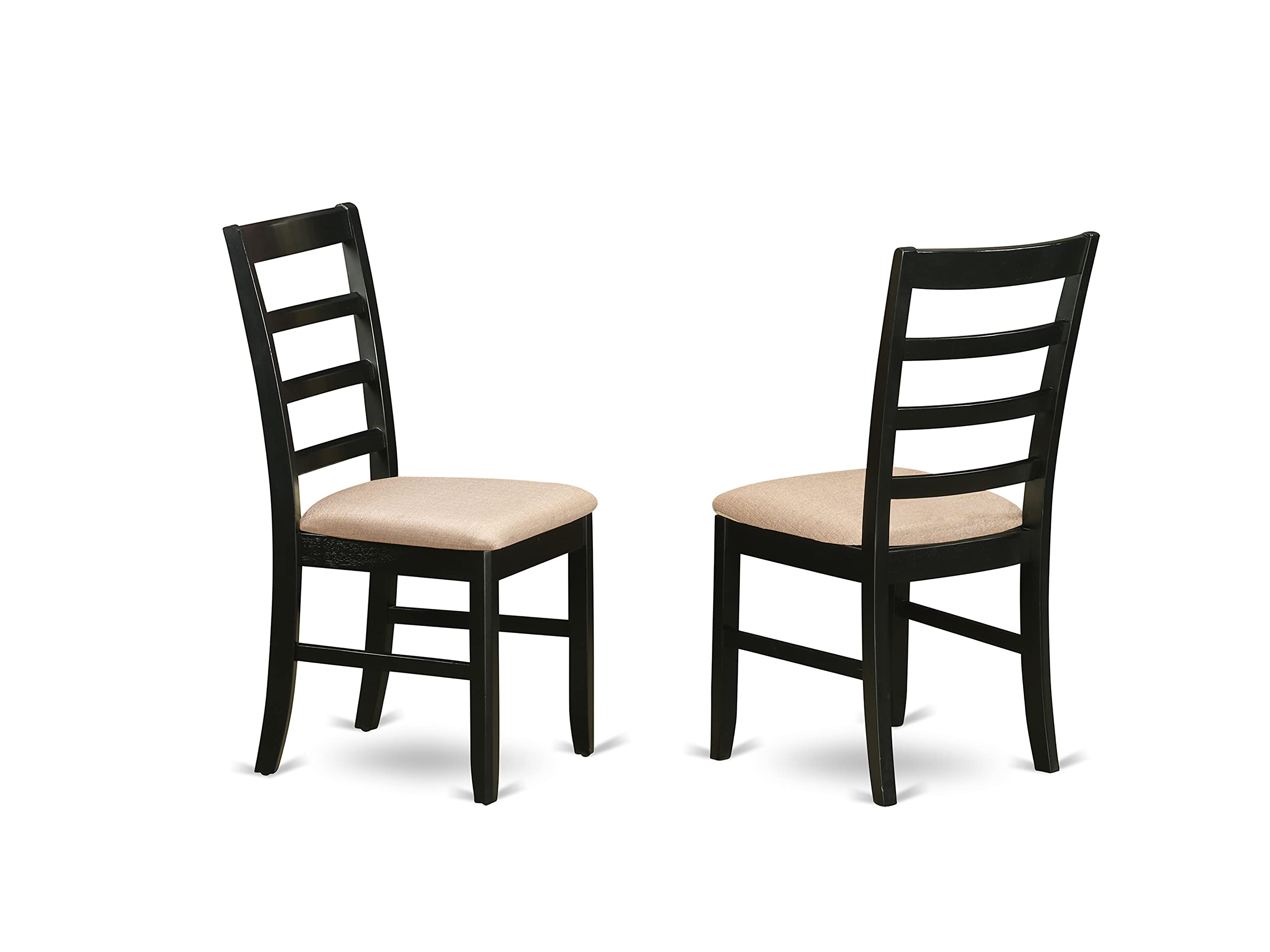 East West Furniture LYPF5-CAP-C Lynfield 5-Piece Kitchen Dining Set for 4 - 36x66 Inch Rectangle Table with Butterfly Leaf Extension & 4 Linen Upholstered Chairs | Perfect for Small Spaces, Breakfast Nooks & Cozy Family Meals