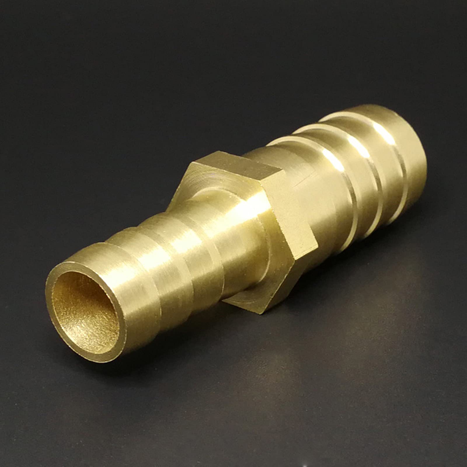 5 Pcs Brass Hose Pipe Connector - Straight Barb Splicer Fitting for Air, Gas, Water & Fuel (6.7-9.8mm) - Perfect for Plumbing, Irrigation, Automotive & Industrial Applications