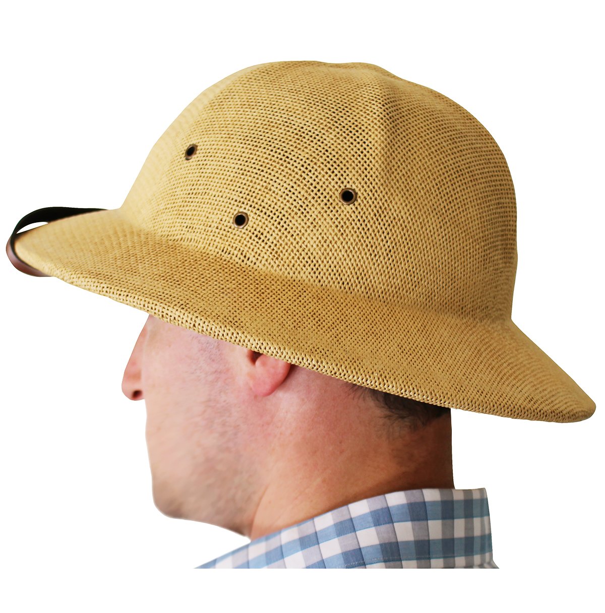 Funny Safari Pith Helmet Hat - Adult Costume Party Hat - French Colonial Beige Sun Hat for Halloween, Cosplay & Jungle Adventure Theme Parties