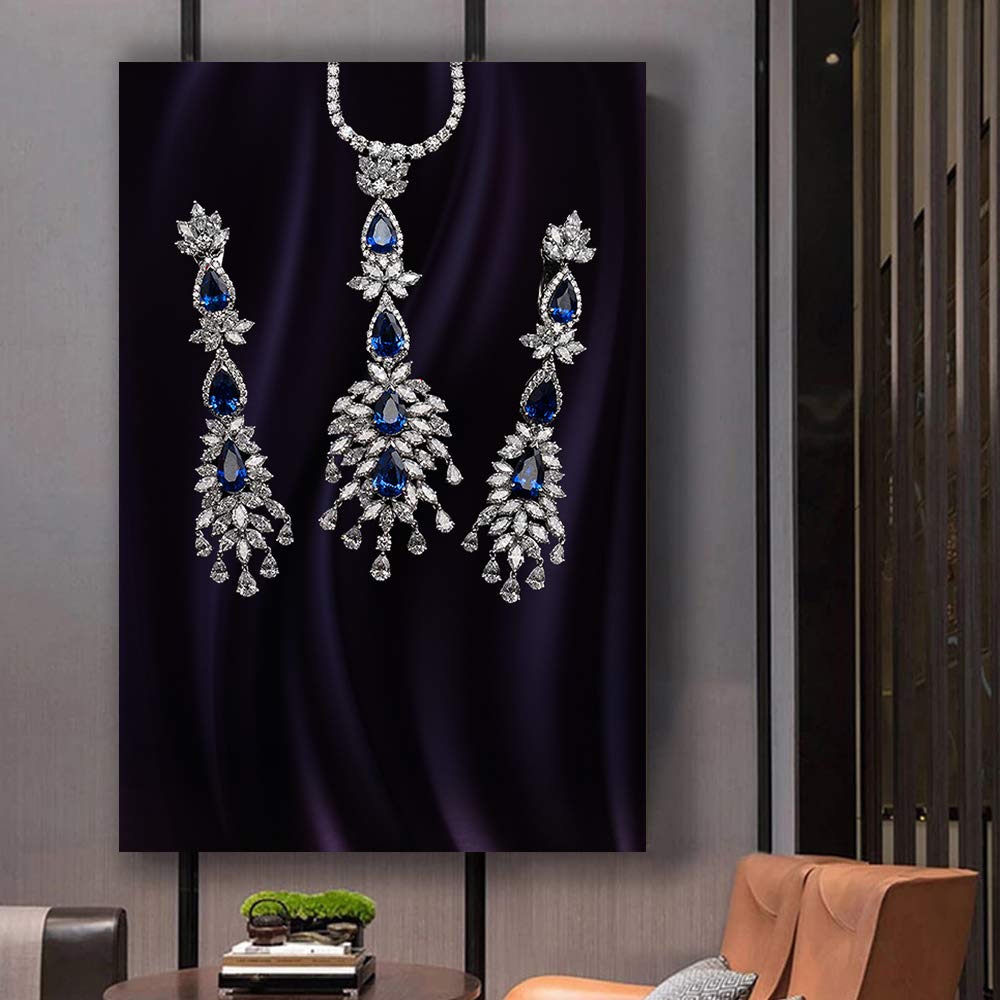 Elegant Jewelry Giclee Canvas Wall Art - 24x36 Inches, Perfect for Bedroom, Living Room, and House Decoration, Home Art for Modern Interiors