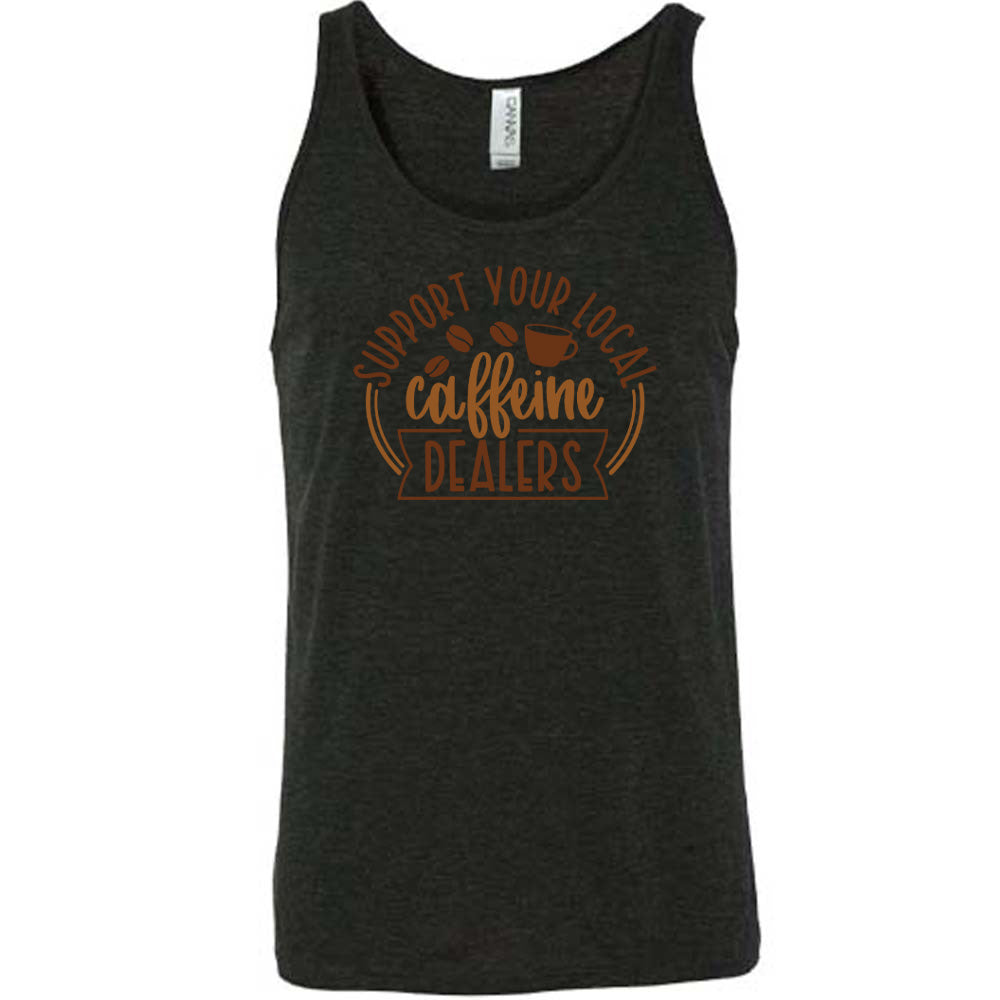 Unisex Support Your Local Caffeine Dealers T-Shirt - Funny Coffee Lover Gift for Baristas & Coffee Shop Fans - Perfect for Cafes, Work & Casual Wear