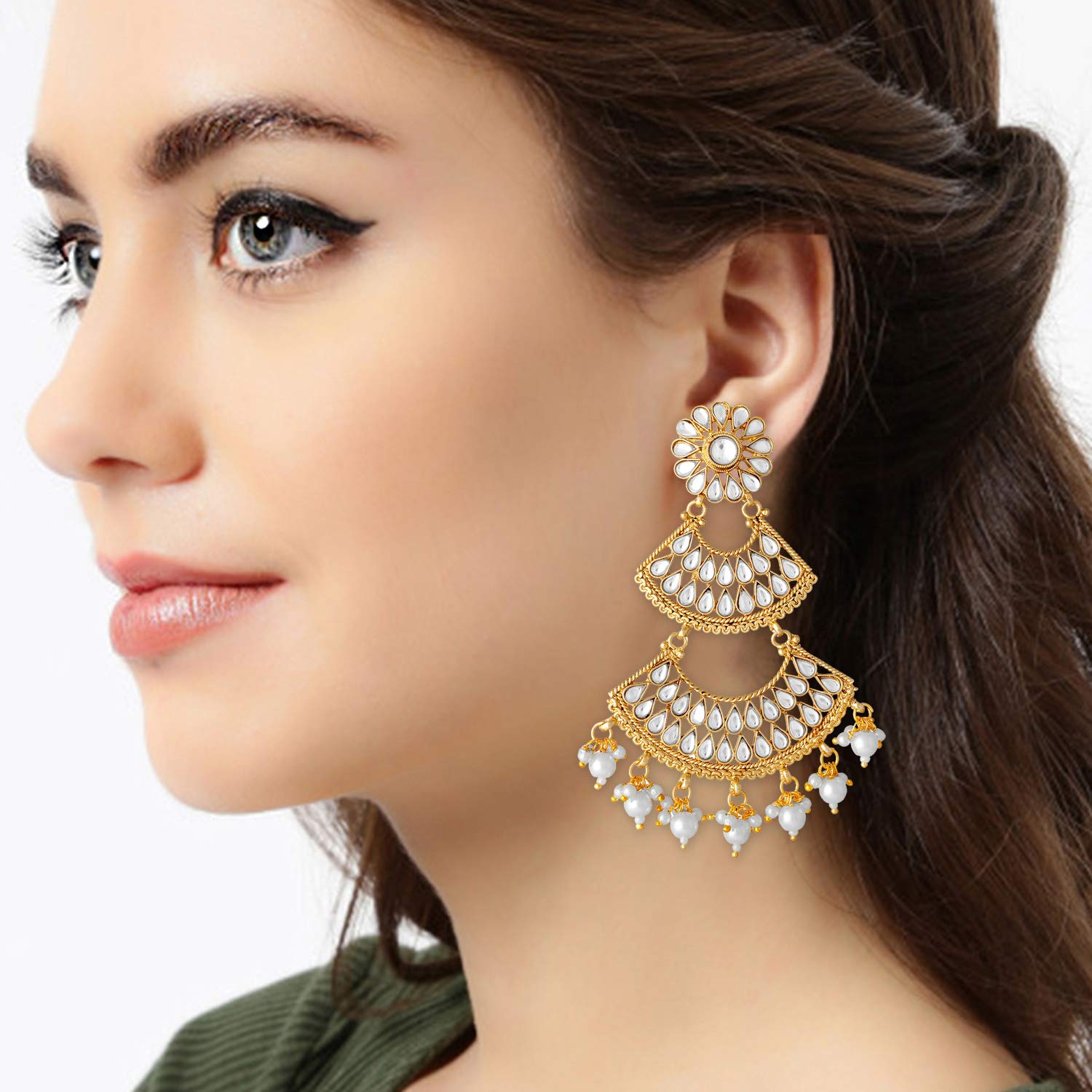 Aheli Indian Traditional Bollywood Drop Earrings for Women - Elegant Gift for Weddings, Parties & Festive Occasions