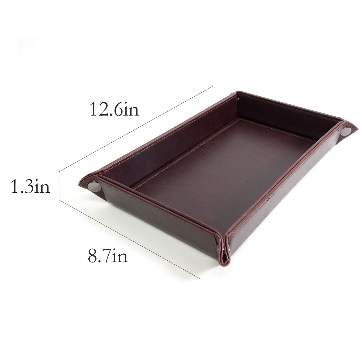 Vegan Leather Utility Tray for Keys, Phone & Accessories - Multi-Purpose Organizer for Watches, Office, Home & Car - Stylish Desktop & Entryway Storage Solution