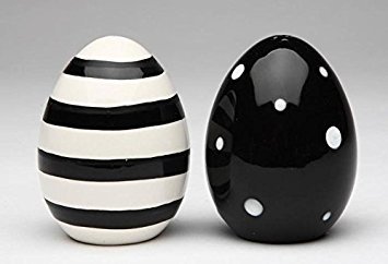 Polka Dot Striped Eggs Salt & Pepper Shakers - Kitchen Decor