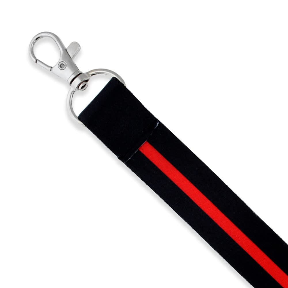 Thin Red Line Awareness Lanyard - Support Firefighters with This Durable ID Badge Holder for Work, School & Everyday Use