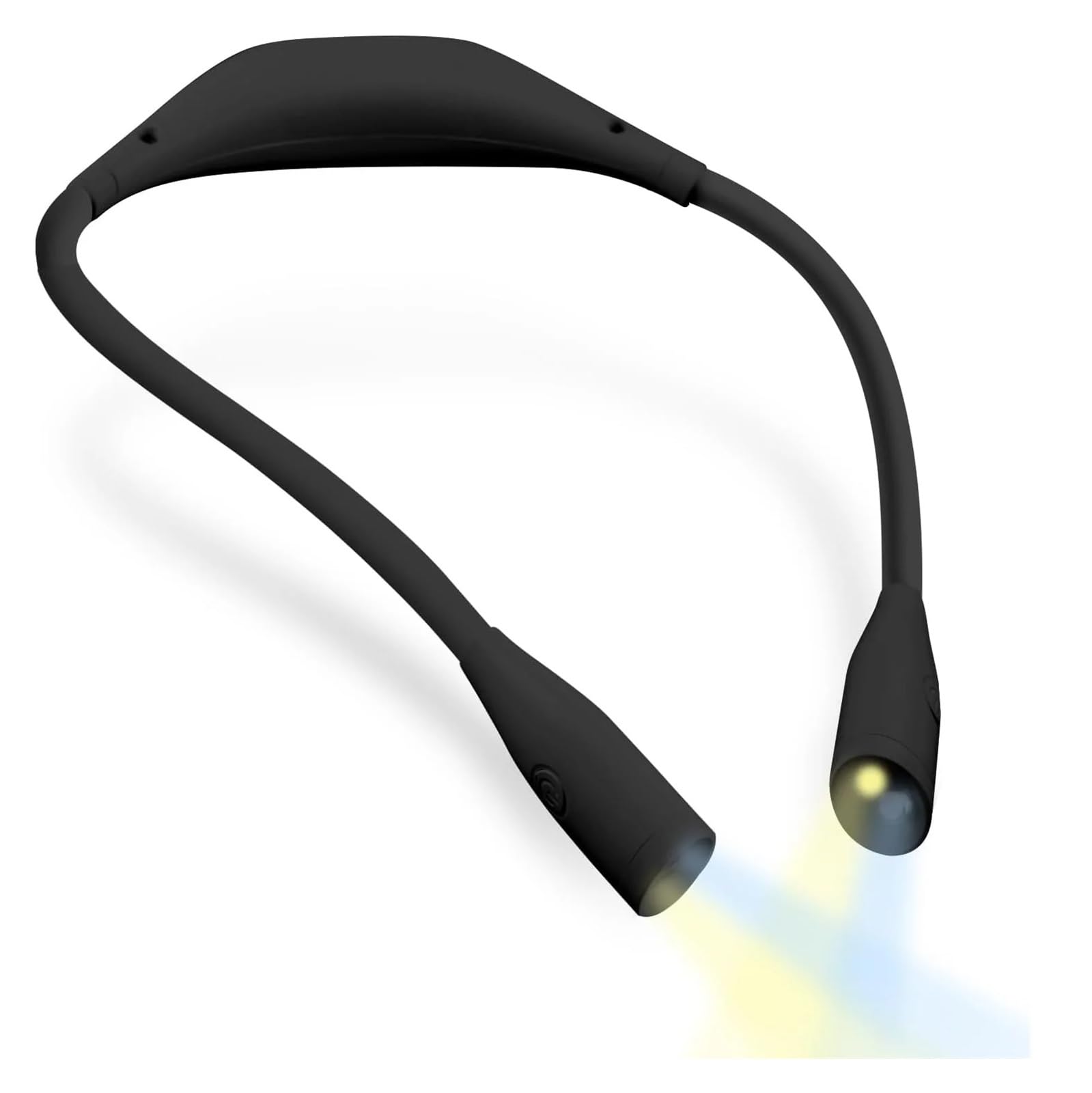KANGYEBAIHUODIAN LED 3-Color Adjustable Neck Reading Light - USB Rechargeable Book Light for Night Reading, Studying & Camping - Flexible Bendable Design (Black)