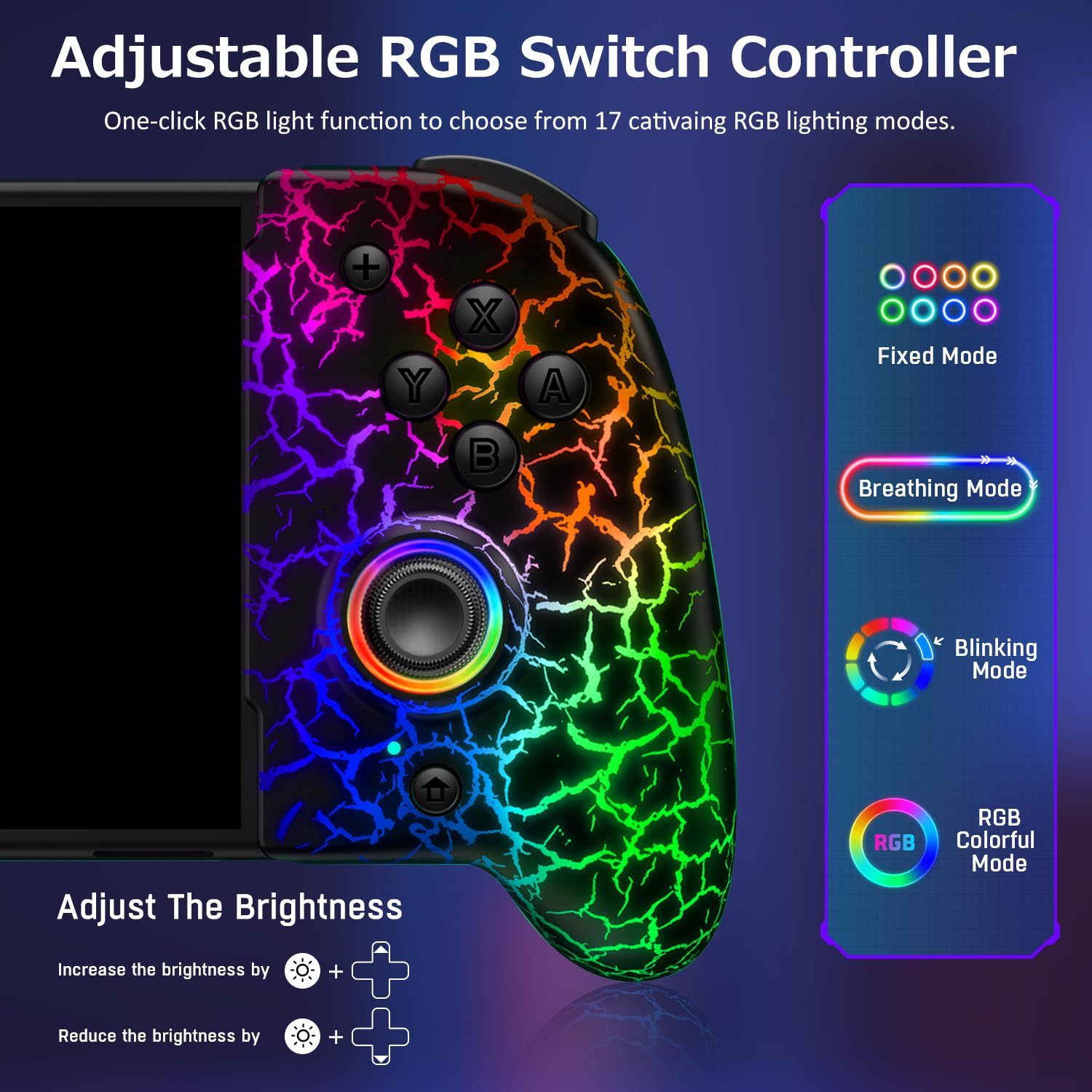 Wireless Pro Controller for Nintendo Switch & Switch OLED - Ergonomic Full-Size Gamepad with One-Piece Joypad Design | Perfect for Handheld Mode Gaming, Multiplayer Sessions & Long Play Comfort
