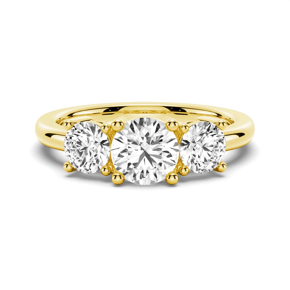 3 Stone Moissanite Anniversary Band Ring - Shared Prong Setting for Women, Durable & Sparkling Wedding Jewelry - Perfect for Engagement, Anniversary Gifts & Special Occasions