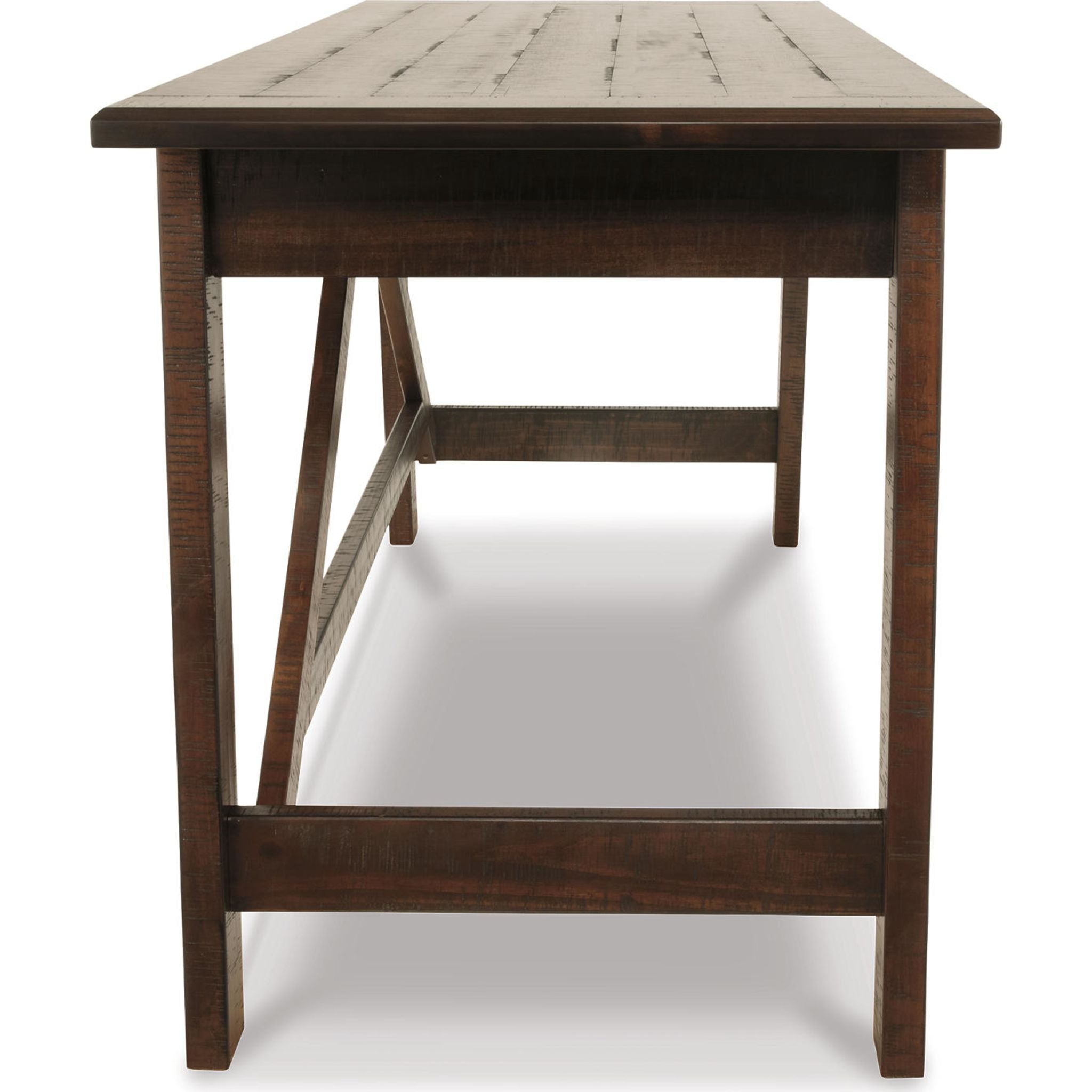 Baldridge Desk in Rustic Brown - Solid Wood Home Office Desk for Study & Work - Perfect for Home Office, Study Room & Workspace