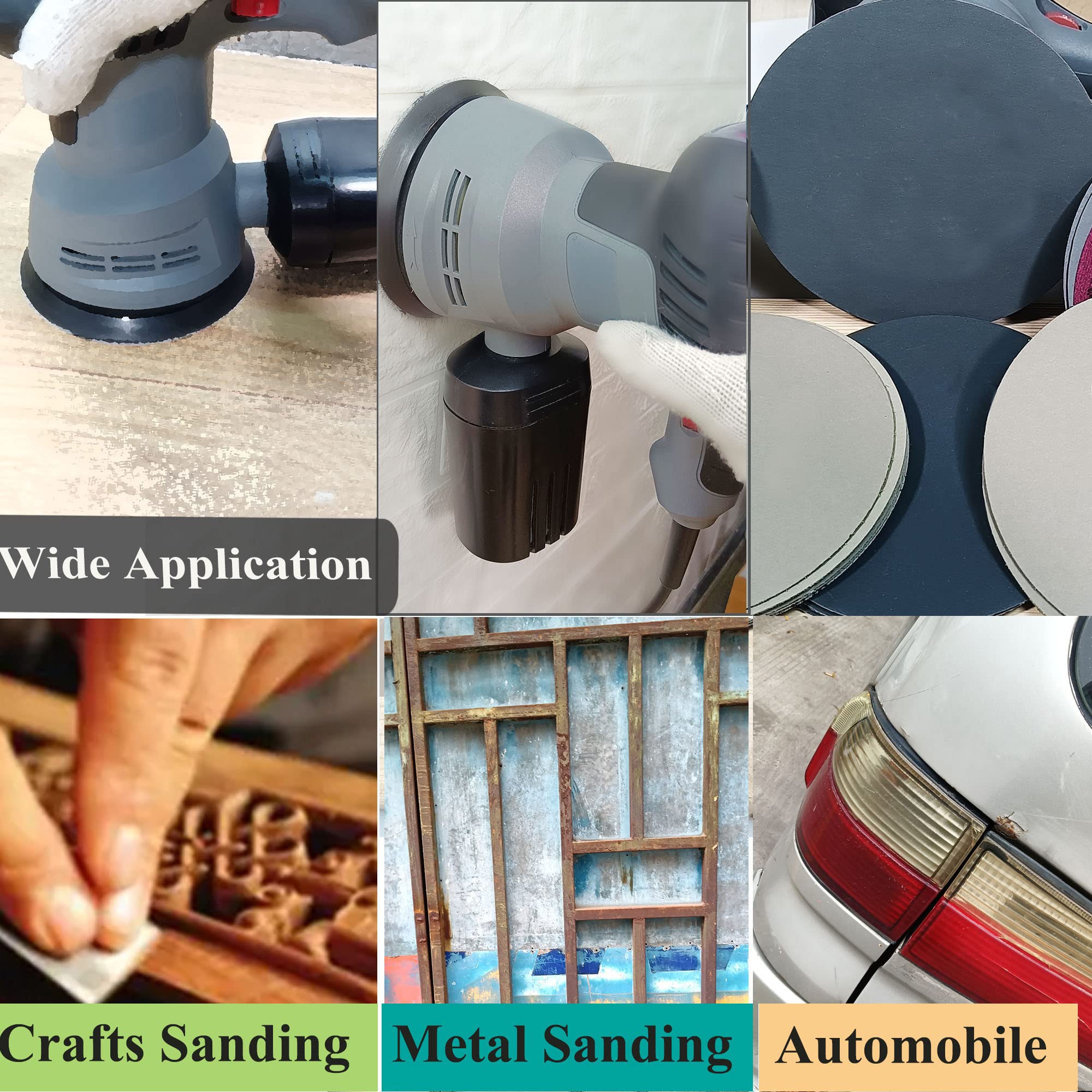 24PCS 5 Inch #1000-#5000 Grit Hook and Loop Wet Dry Sanding Discs - 1000/1200/1500/2000/2500/3000/4000/5000 Grit Sandpaper for Random Orbital Sander & Grinder - Perfect for Woodworking, Metal Polishing & Auto Body Sanding
