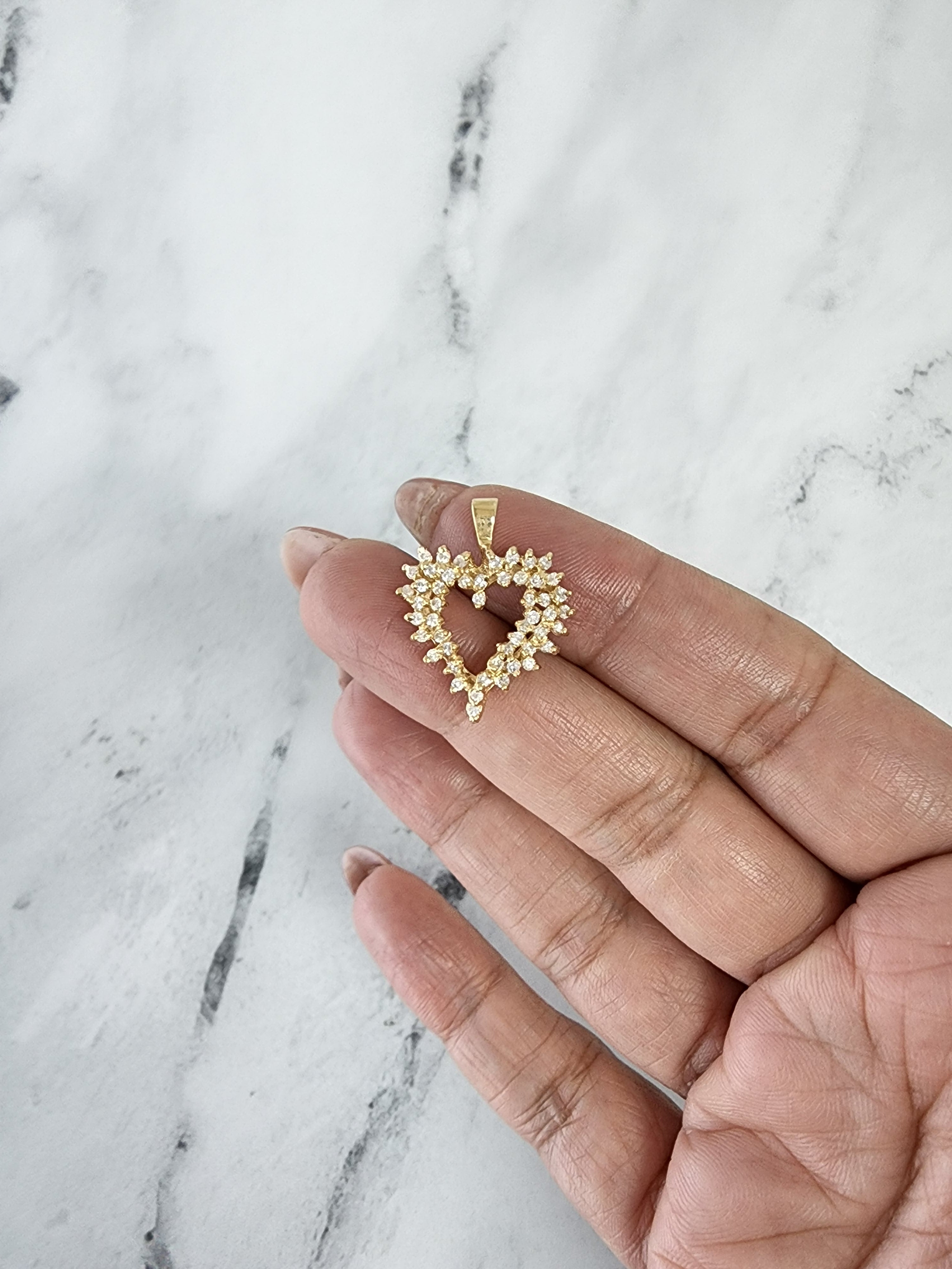 0.50 Carat Diamond Heart Pendant Necklace in 14K Yellow Gold - Perfect for Valentine's Day, Anniversary & Romantic Gifts