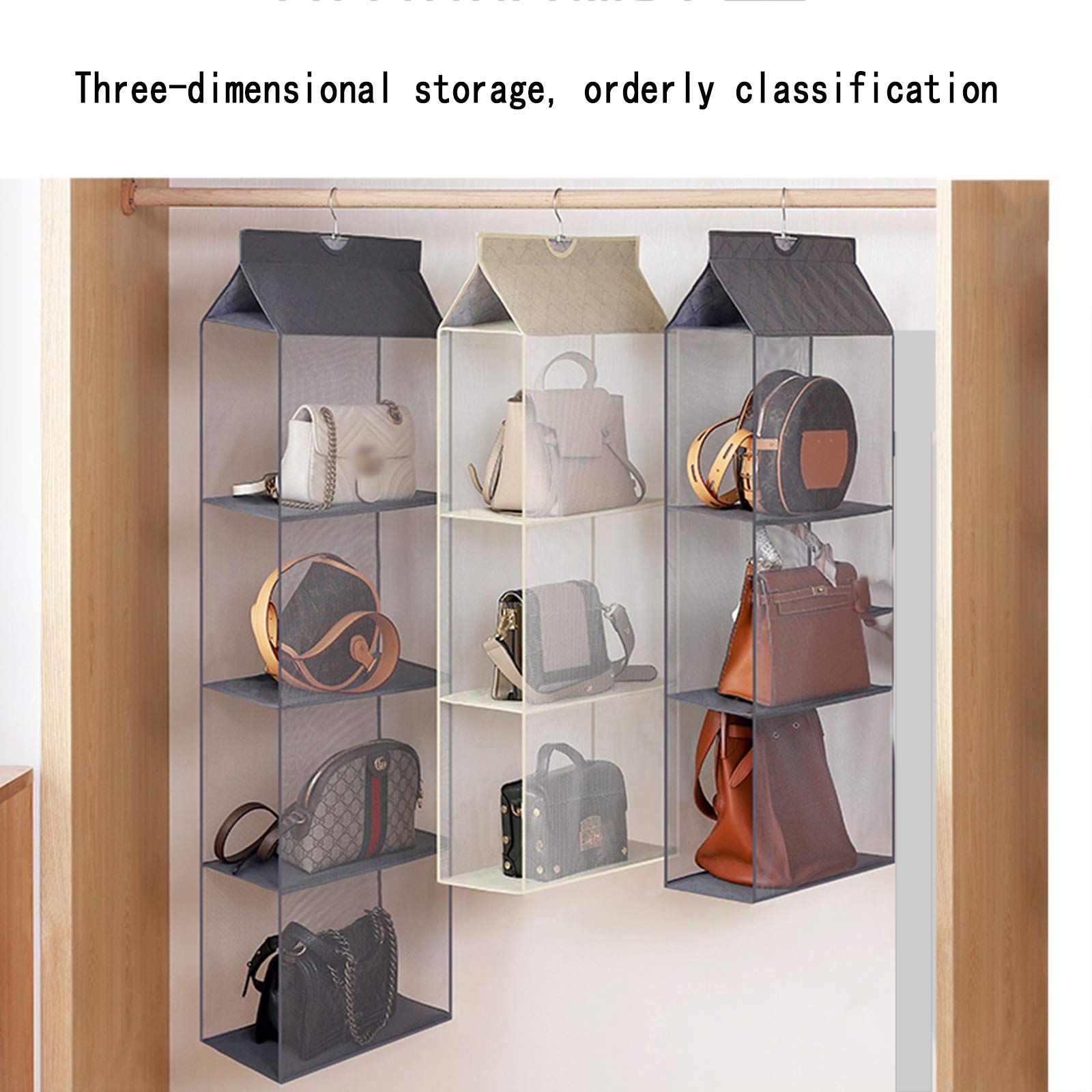 Foldable Hanging Storage Bags - Transparent Wall Mounted Closet Organizer for Clothes, Shoes & Accessories (2/3/4 Layers) - Perfect for Bedroom, Closet & Dorm Organization