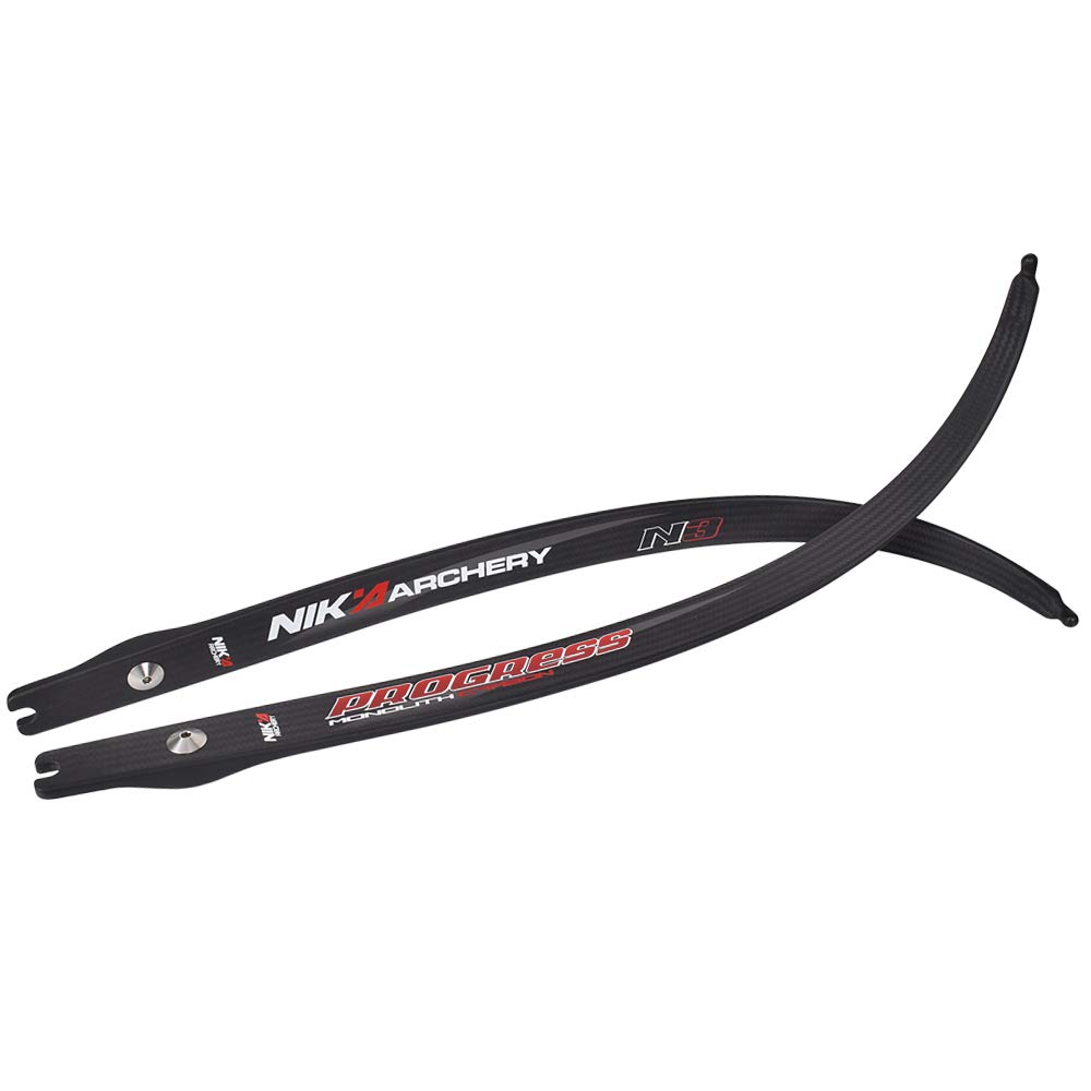 NIKA ARCHERY Recurve Bow Limbs Progress Series N3 Carbon Fiber Limbs 32-44 lbs for Target Practice & Hunting - High Performance Archery Equipment for Outdoor Sports