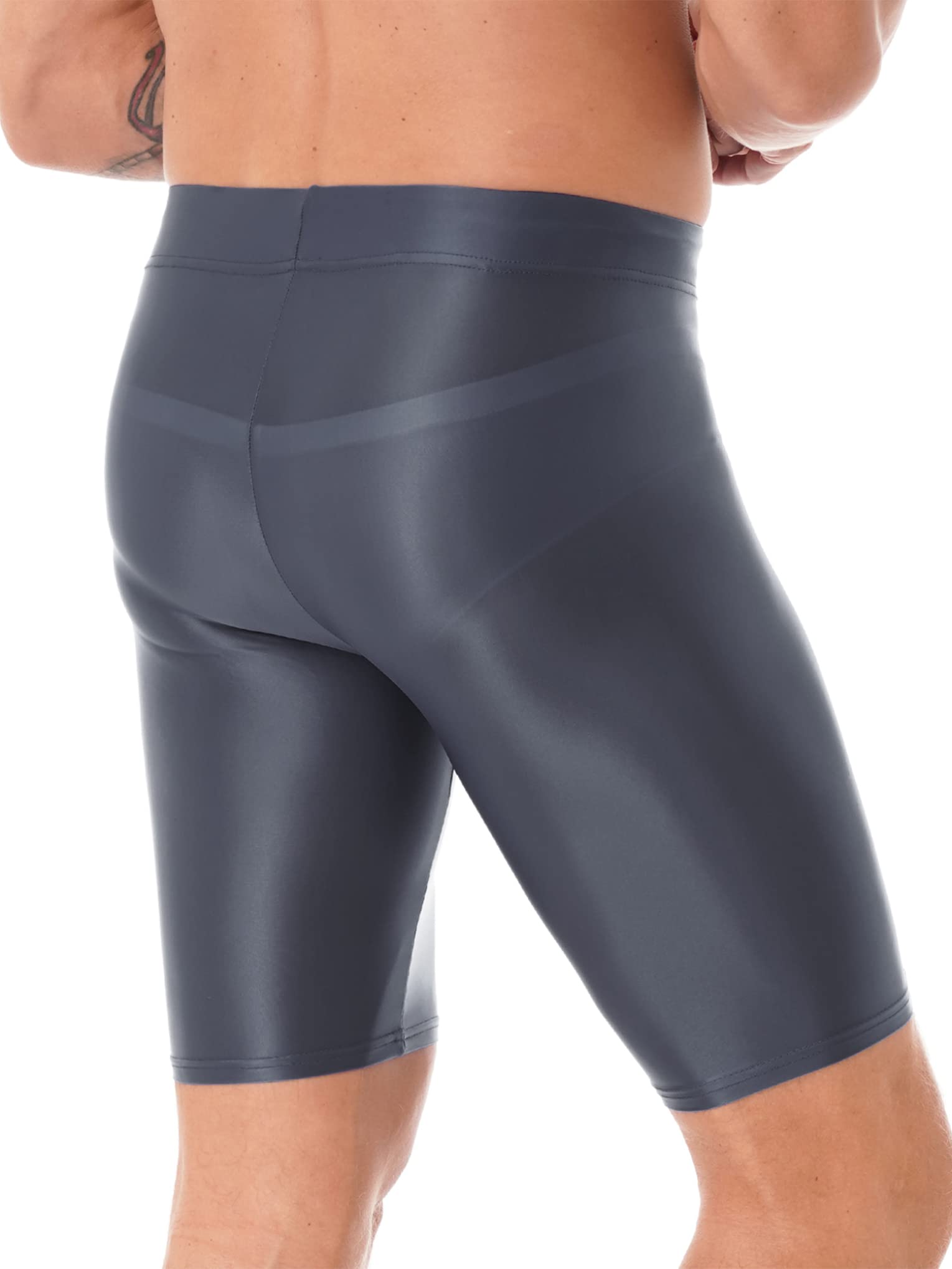 **Men's Shiny Compression Shorts - Quick Dry, Soft & Breathable Sports Tight Shorts for Running, Gym & Swimming**    *(Perfect for Workouts, Training, Yoga & Water Sports - Lightweight & Comfortable Athletic Wear)*