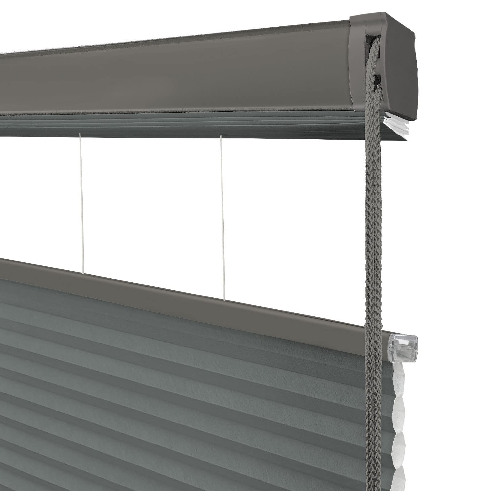 Keego Top Down Bottom Up Corded Cellular Shades - Custom Cut Noise Cancelling Window Blinds for Indoor Windows (Blue Haze, Light Filtering, 66