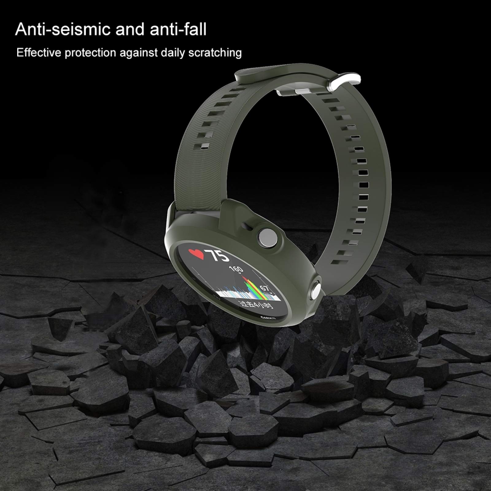 Garmin Forerunner 645 Smart Watch TPU Protective Case - Durable Army Green Cover for Running, Hiking & Outdoor Sports