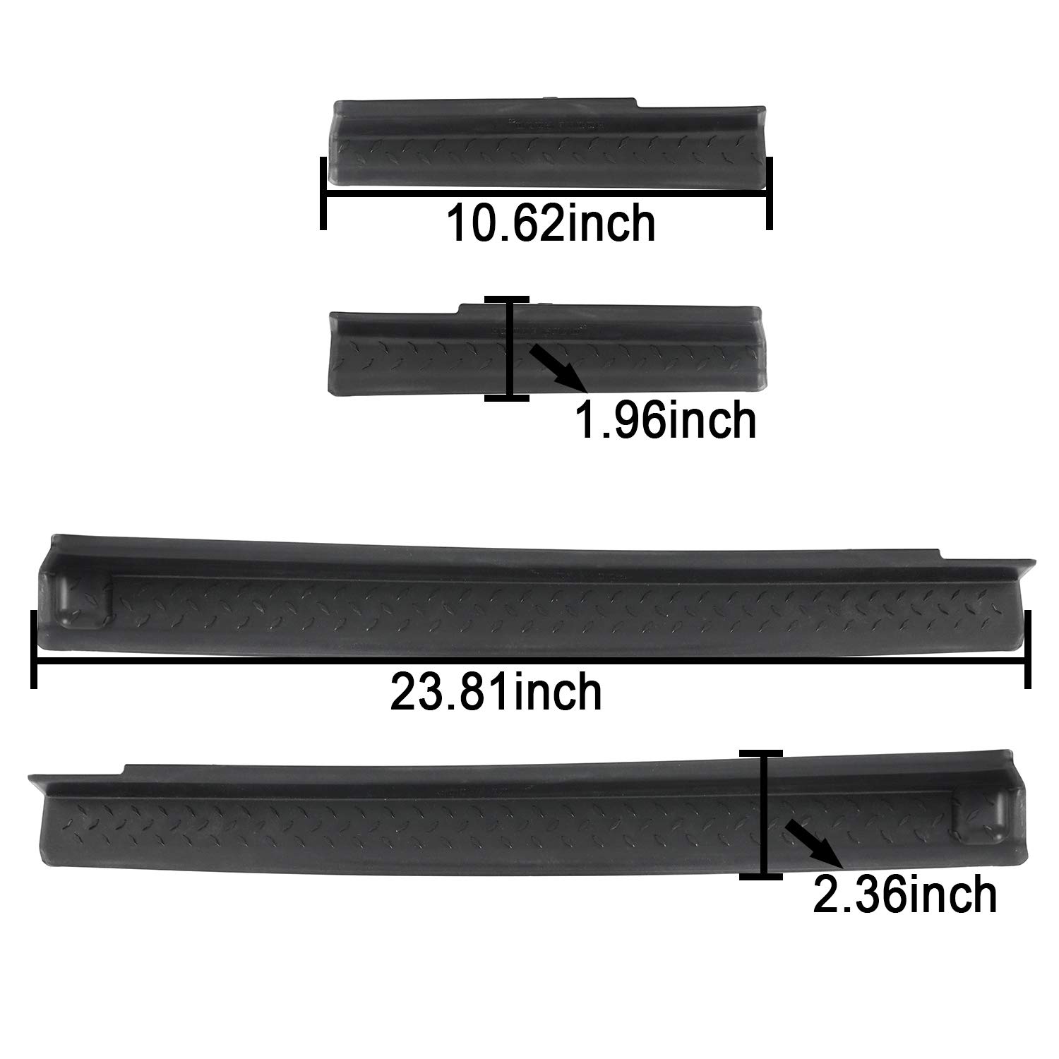 Hooke Road Wrangler JK Door Sill Entry Guard Black Thresholds Kit - Compatible with Jeep JK Wrangler Unlimited 4-Door 2007-2018 Models - Durable Protection Against Scratches & Dents for Off-Road Adventures & Daily Driving