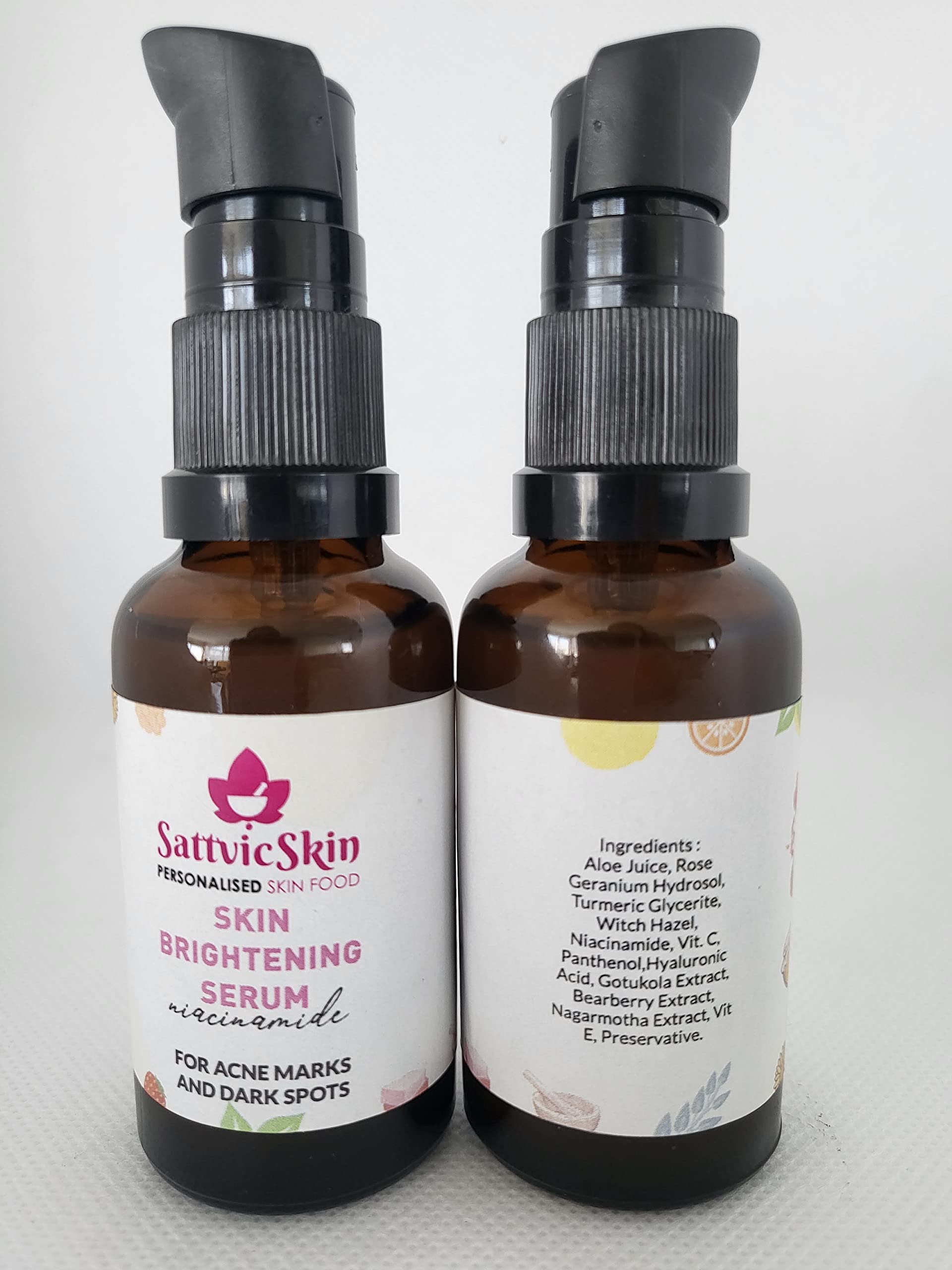 SattvicSkin Booster Face Serum for Acne Marks & Dark Spots - Vitamin C, Turmeric, Niacinamide & Panthenol Brightening Serum (30ml) | Reduce Blemishes & Even Skin Tone for Glowing Complexion - Perfect for Daily Skincare Routine & Post-Acne Treatment