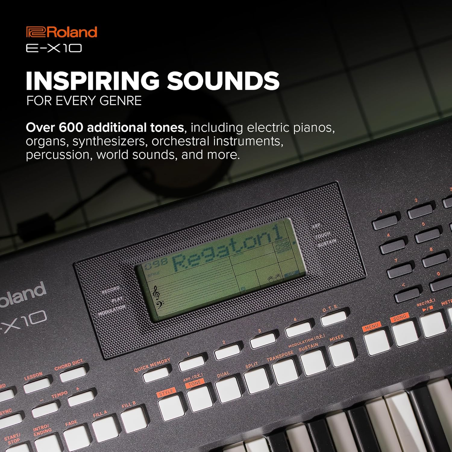Roland E X10 Arranger Keyboard with Music Rest - Professional Portable Keyboard for Home, Studio & Live Performances - Perfect for Beginners & Musicians