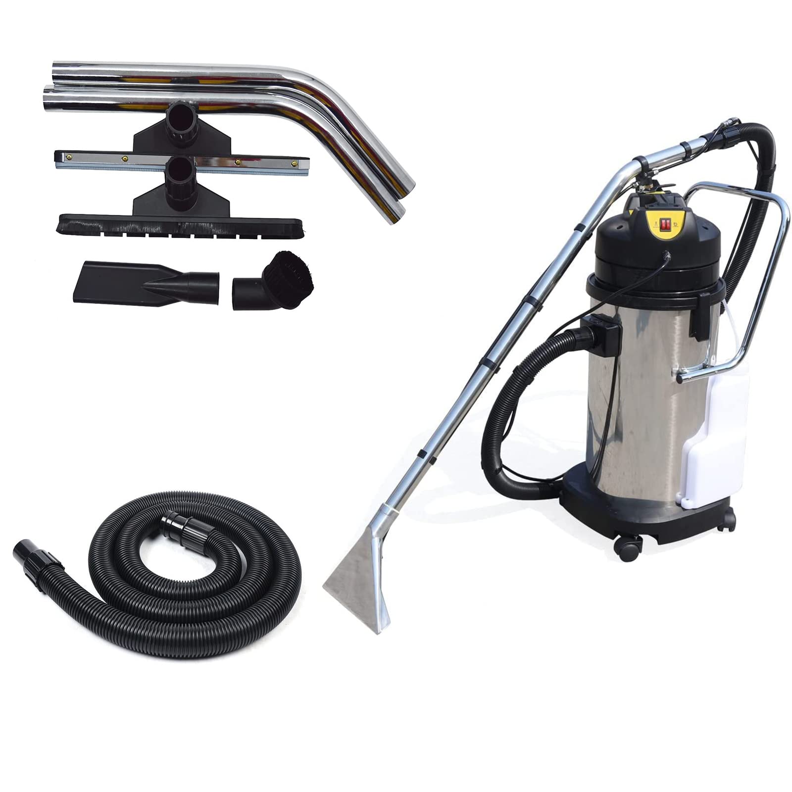**40L/11Gal Carpet Cleaner Machine - 3-in-1 Carpet Extractor with Long Flat/Dry/Water Vacuum Head & Round Brush - Pet-Friendly Floor Cleaning Machine with Mobile Wheels - Ideal for Home, Office, and Pet Stain Removal**
