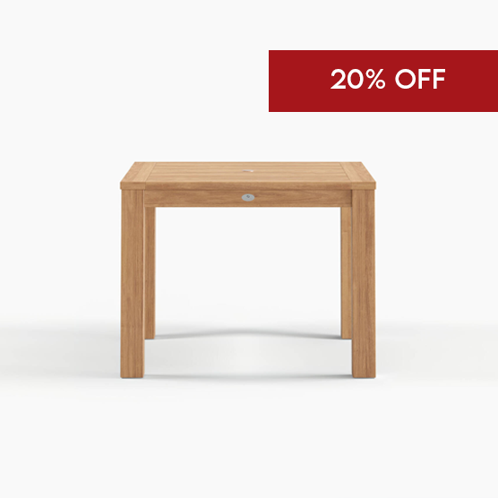 Premium Devon Couper Teak Square Outdoor Dining Table - Weather-Resistant & Durable for Patio, Garden, Poolside & Backyard Entertaining