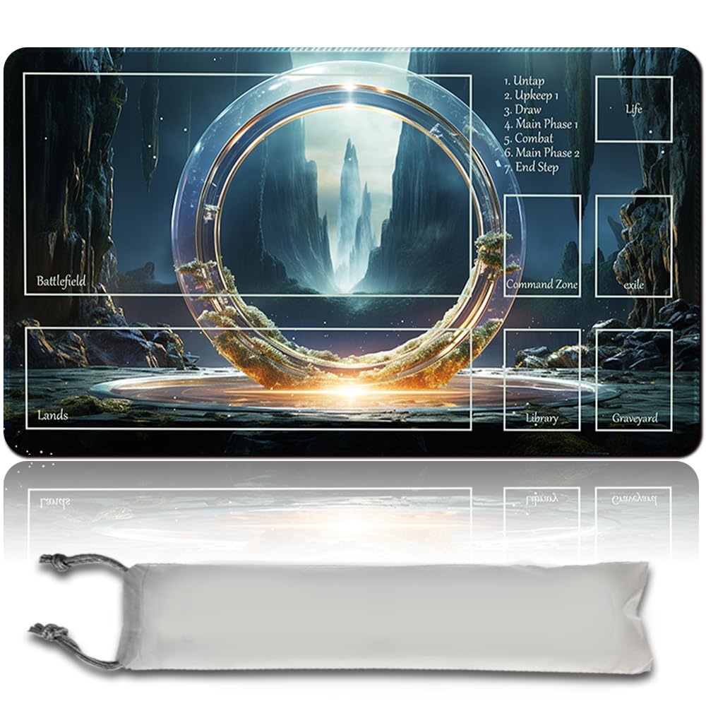 MTG Playmat 24x14in - TCG Solitaire Game Pad with Free Waterproof Bag | Perfect for MTG Tournaments & Home Gaming