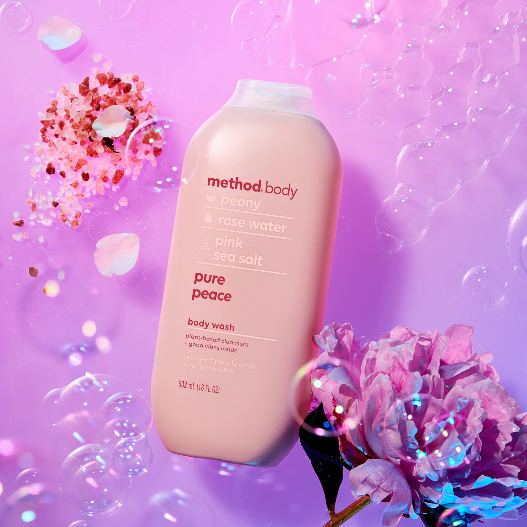 Method Pure Peace Body Wash - 18 oz, Paraben & Phthalate Free, Vegan & Cruelty-Free - Refreshing Shower Gel for Sensitive Skin - Perfect for Daily Use & Relaxing Bath Time