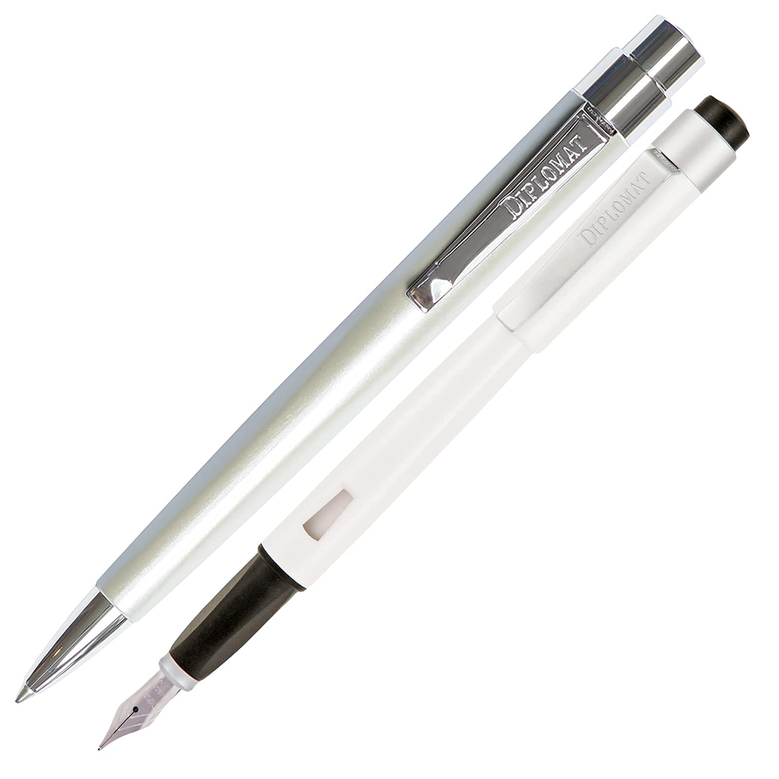Lanier Pens Diplomat Magnum Pearl White Ballpoint Pen Set - Premium Writing Gift for Professionals, Students & Office Use