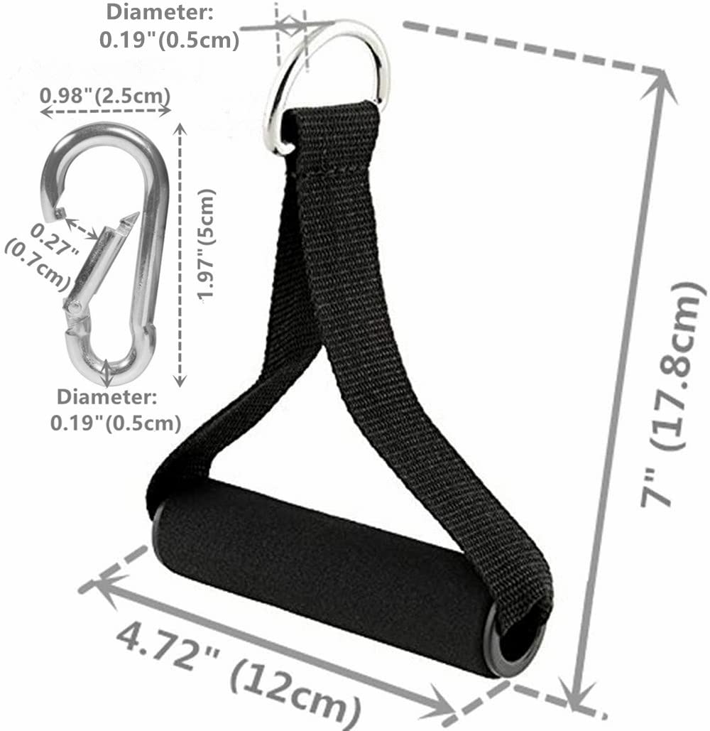 Premium Exercise Pull Handles with Dense Foam Grip - Heavy Duty Resistance Band Handles for Strength Training, Pilates, Yoga & Home Workouts - Perfect for Gym, Fitness Studio & Physical Therapy Rehabilitation