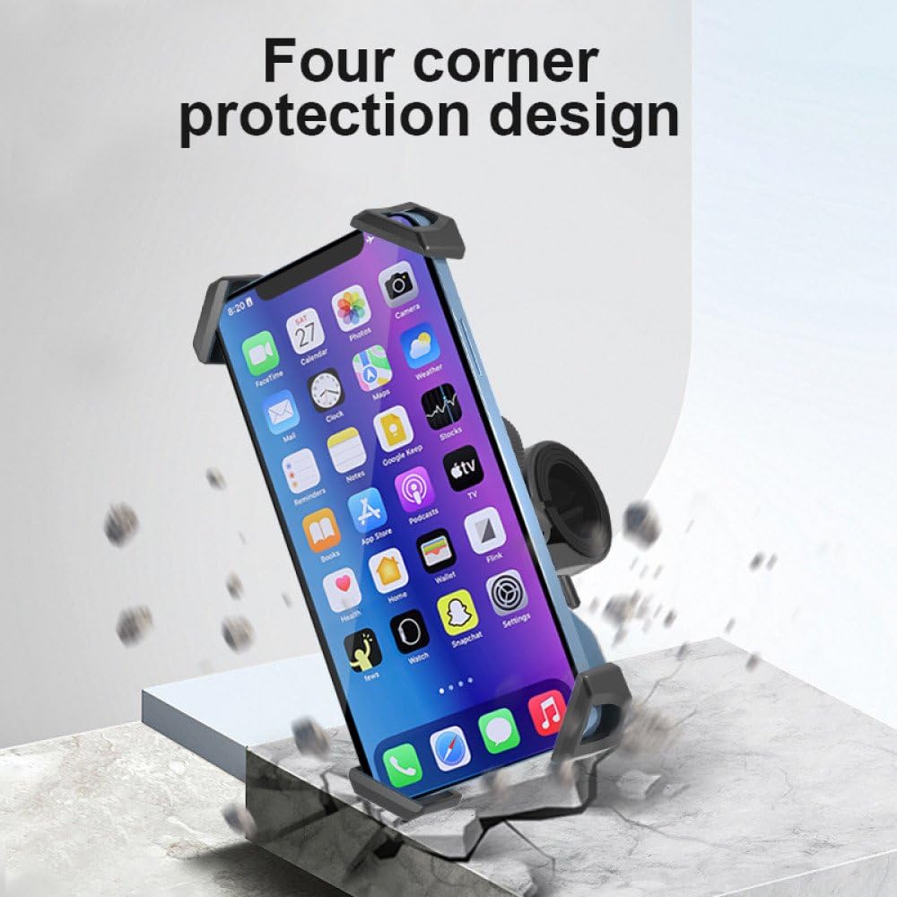 Bike Phone Holder & Motorcycle Phone Mount - Universal Handlebar Cell Phone Clamp for Smartphones | Perfect for Cycling, Scooter Rides & Outdoor Adventures