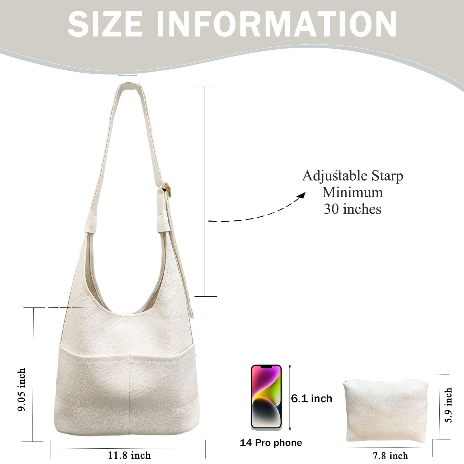 Stylish Women's Large Faux Leather Hobo Shoulder Bag - Trendy 2024 PU Tote Purse for Work, Travel & Everyday Use